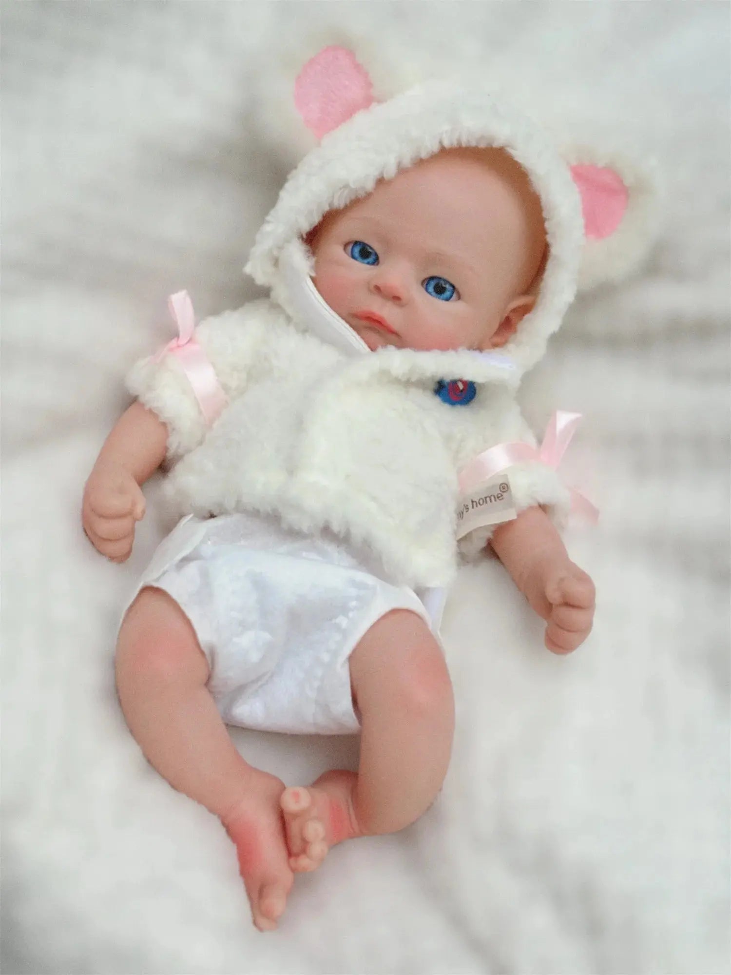 33cm Can Washable Full Body Solid Silicone Bebe Reborn Girl 3D Painted Skin Handmade Painted Skin Lifelike Newborn Baby Dolls lifelikesiliconereborns.com