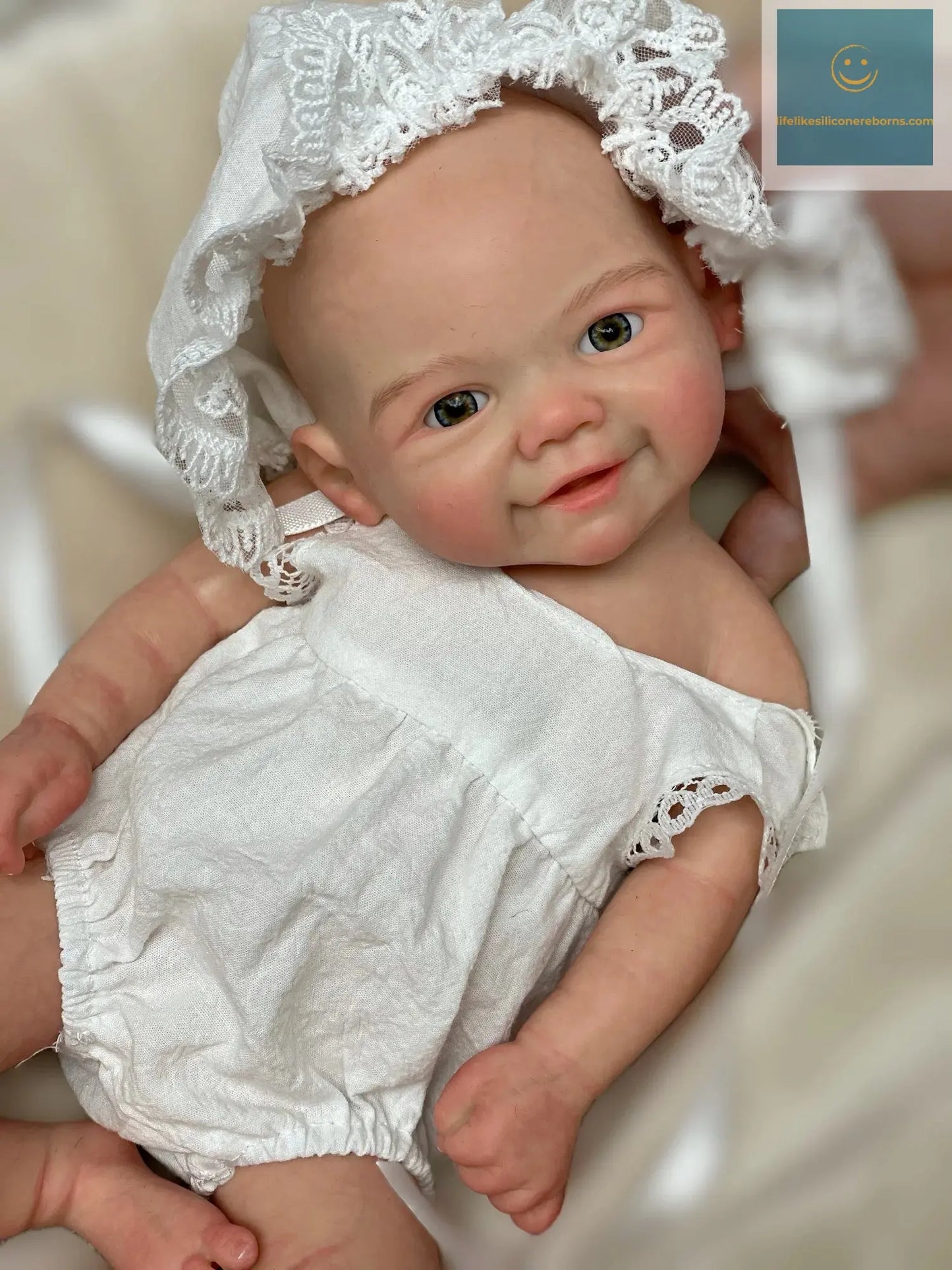33cm Cuddly Vivienne Full Body Solid Silicone Reborn Baby Girl Visible Veins Handmade Soft Touch Silicone Newborn Doll lifelikesiliconereborns.com
