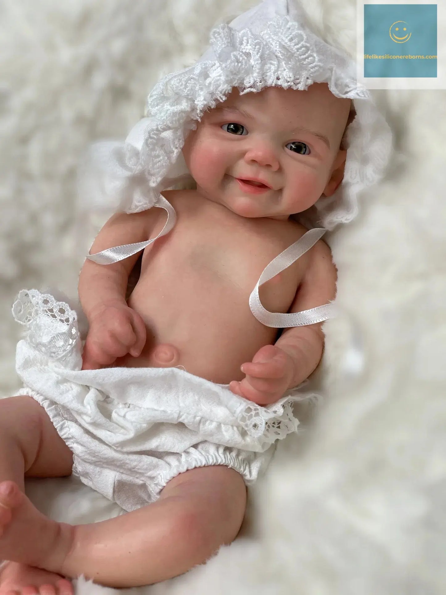 33cm Cuddly Vivienne Full Body Solid Silicone Reborn Baby Girl Visible Veins Handmade Soft Touch Silicone Newborn Doll lifelikesiliconereborns.com
