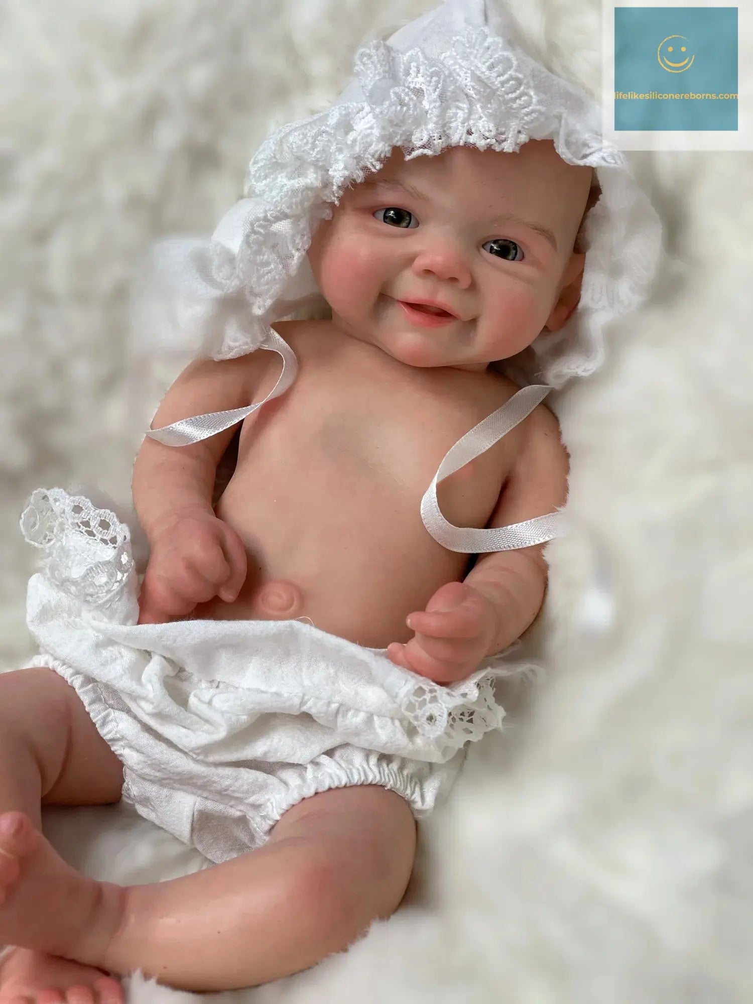 33cm Cuddly Vivienne Full Body Solid Silicone Reborn Baby Girl Visible Veins Handmade Soft Touch Silicone Newborn Doll lifelikesiliconereborns.com