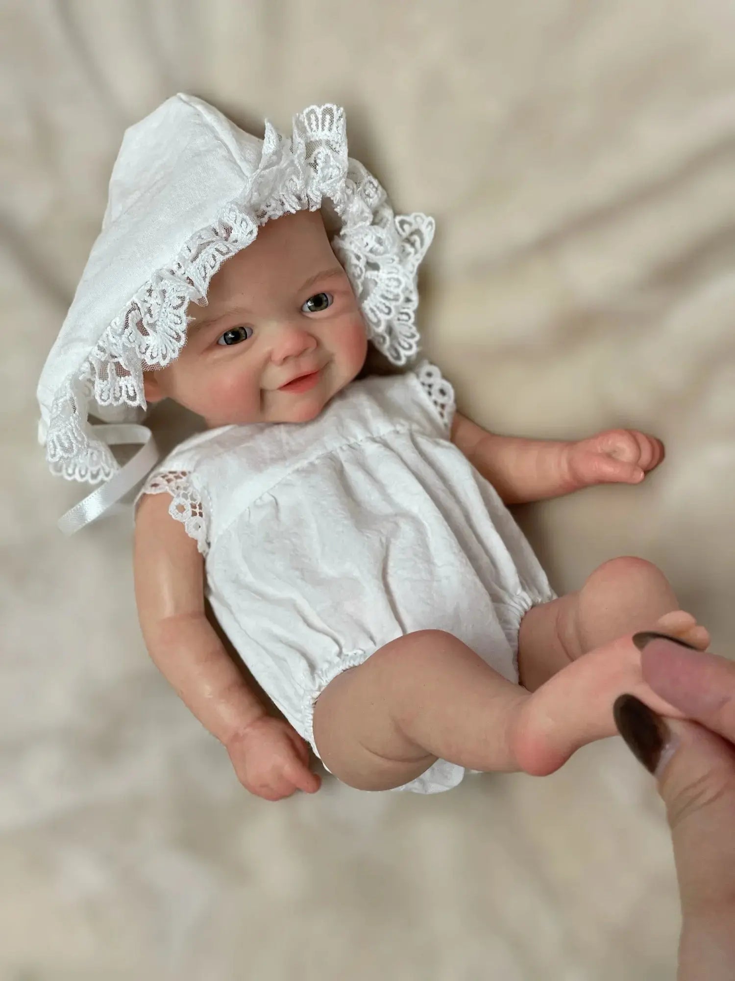 33cm Cuddly Vivienne Full Body Solid Silicone Reborn Baby Girl Visible Veins Handmade Soft Touch Silicone Newborn Doll lifelikesiliconereborns.com