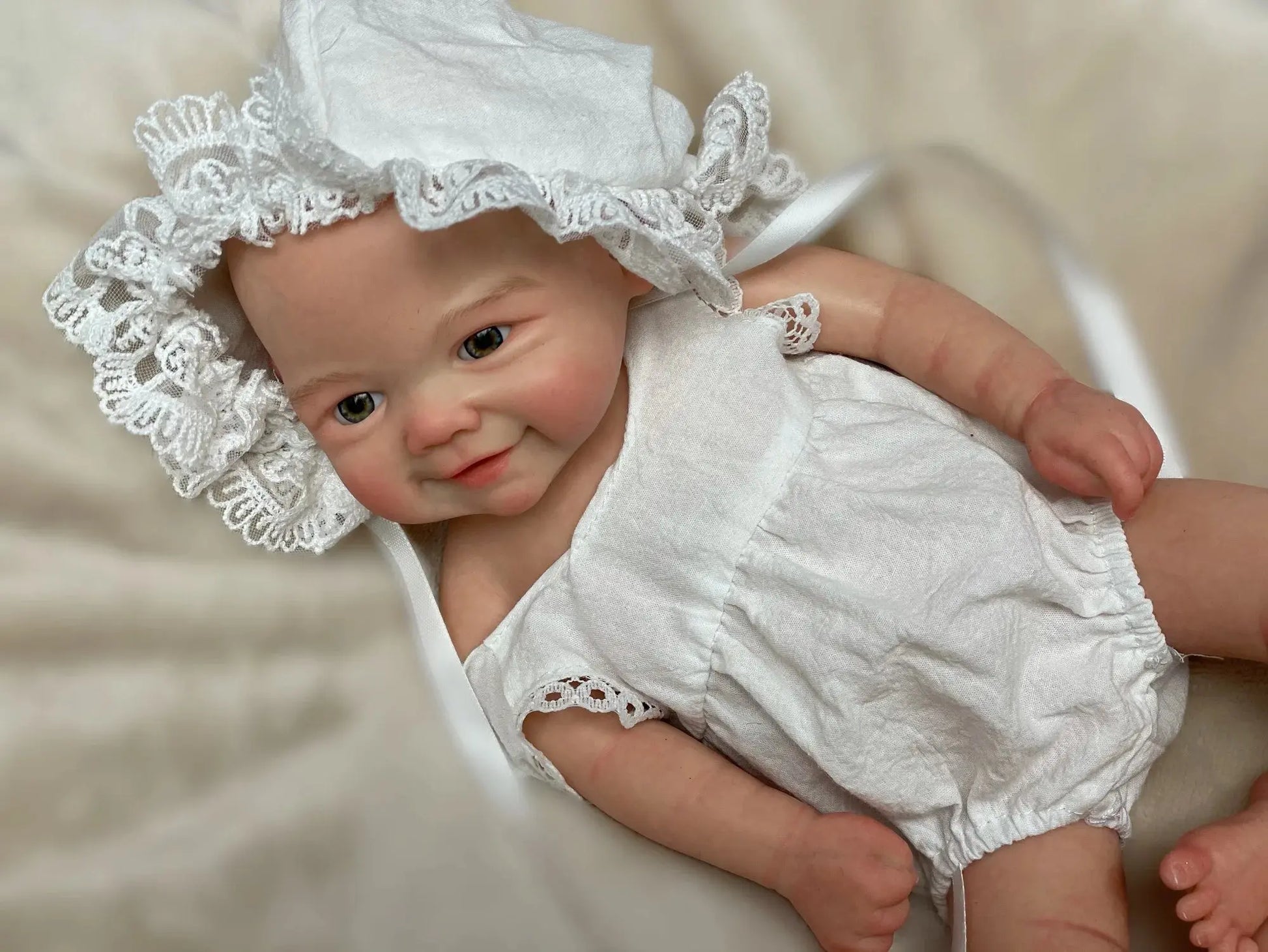 33cm Cuddly Vivienne Full Body Solid Silicone Reborn Baby Girl Visible Veins Handmade Soft Touch Silicone Newborn Doll lifelikesiliconereborns.com