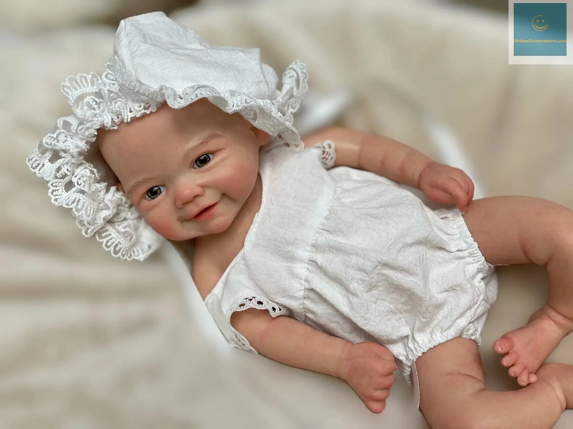 33cm Cuddly Vivienne Full Body Solid Silicone Reborn Baby Girl Visible Veins Handmade Soft Touch Silicone Newborn Doll lifelikesiliconereborns.com