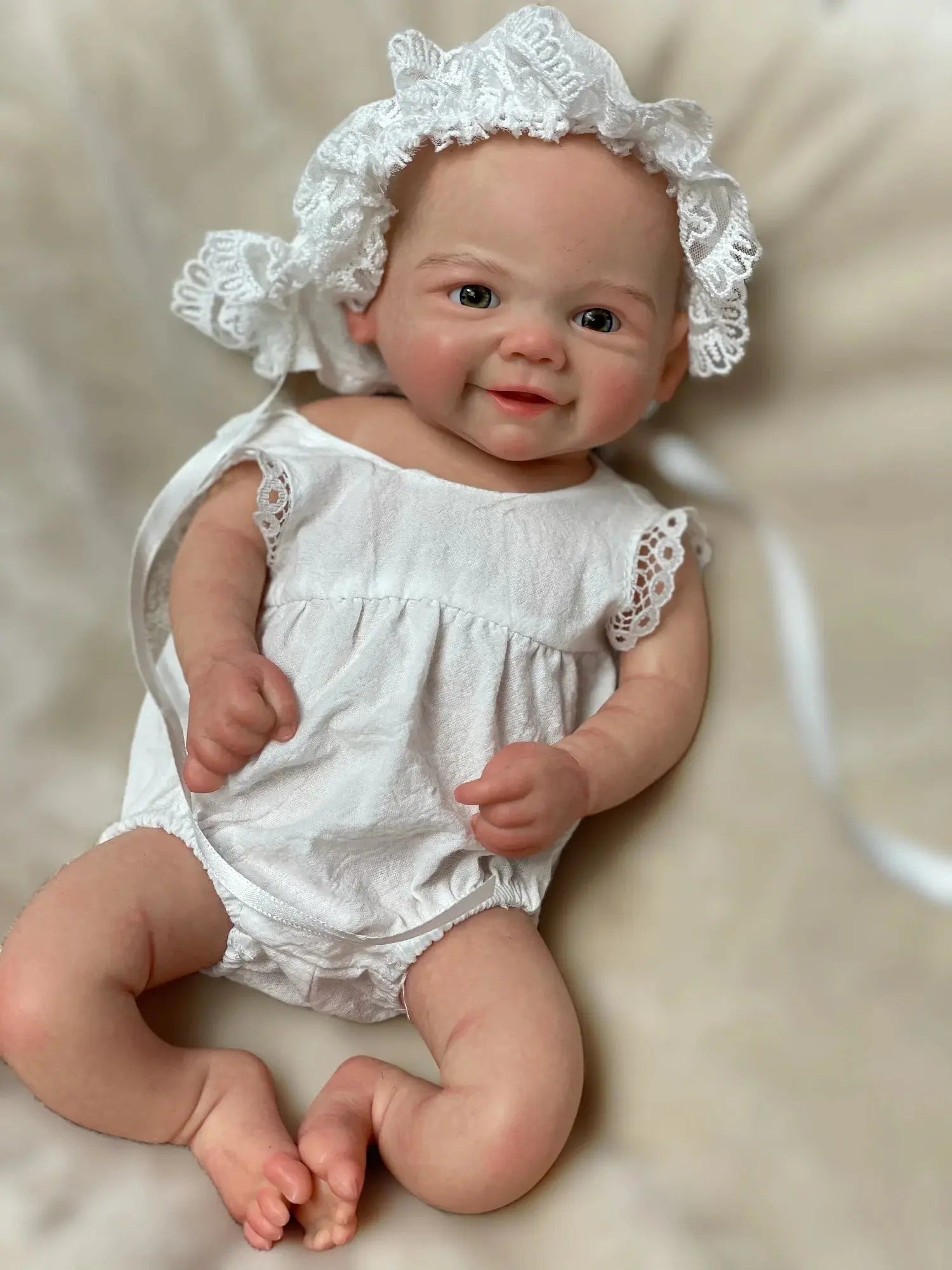 33cm Cuddly Vivienne Full Body Solid Silicone Reborn Baby Girl Visible Veins Handmade Soft Touch Silicone Newborn Doll lifelikesiliconereborns.com
