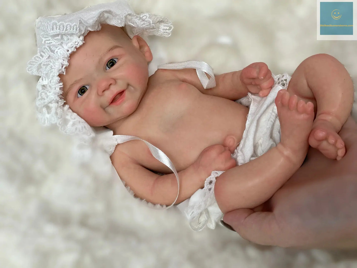 33cm Cuddly Vivienne Full Body Solid Silicone Reborn Baby Girl Visible Veins Handmade Soft Touch Silicone Newborn Doll lifelikesiliconereborns.com