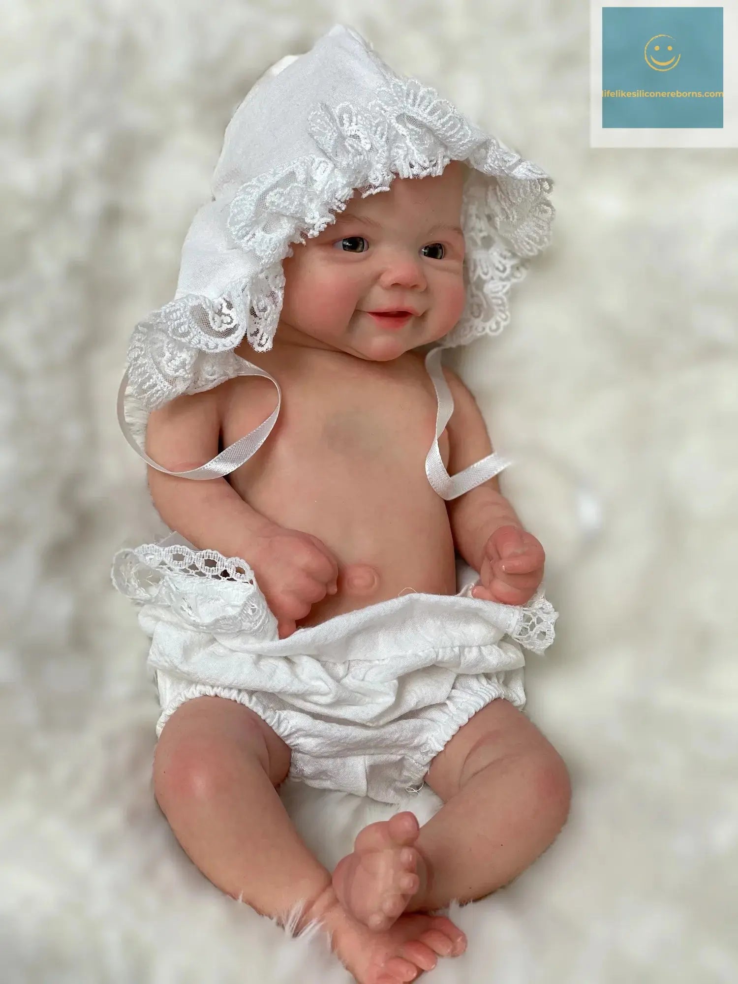 33cm Cuddly Vivienne Full Body Solid Silicone Reborn Baby Girl Visible Veins Handmade Soft Touch Silicone Newborn Doll lifelikesiliconereborns.com