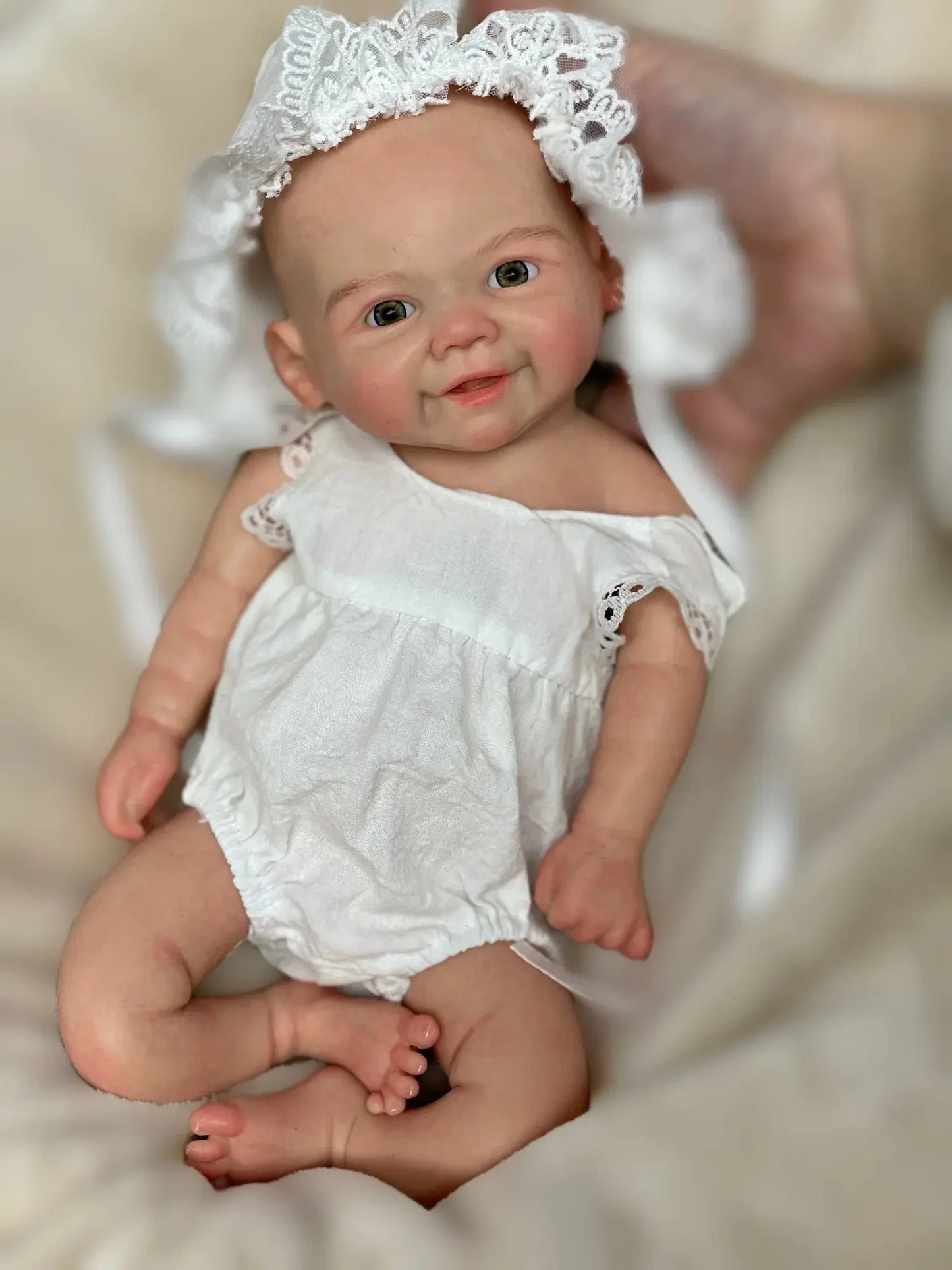 33cm Cuddly Vivienne Full Body Solid Silicone Reborn Baby Girl Visible Veins Handmade Soft Touch Silicone Newborn Doll lifelikesiliconereborns.com