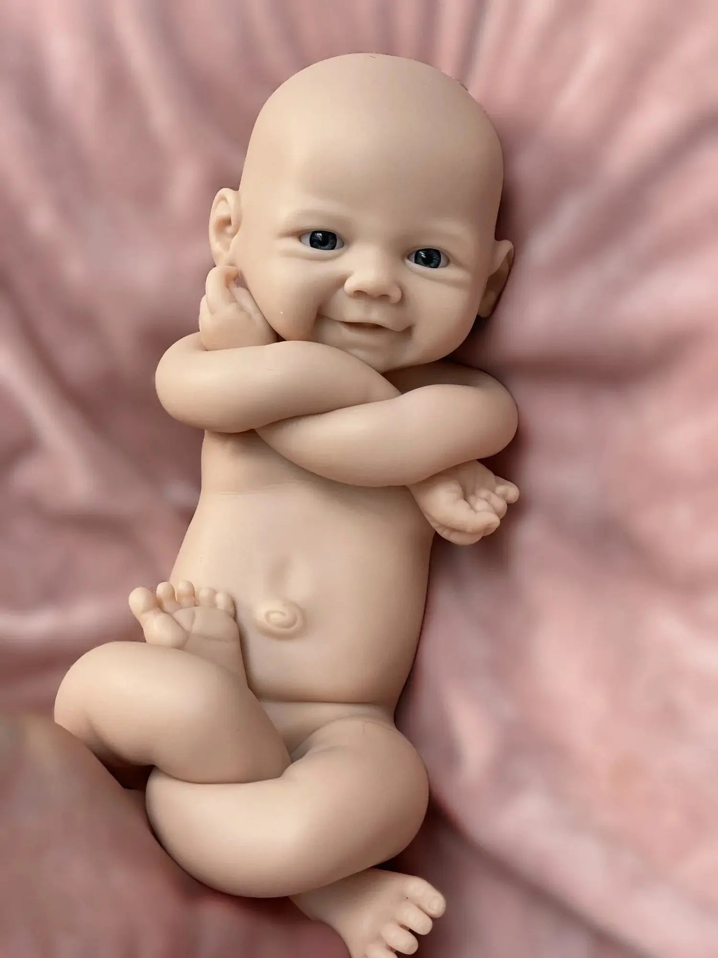 33cm Cuddly Vivienne Full Body Solid Silicone Reborn Baby Girl Visible Veins Handmade Soft Touch Silicone Newborn Doll lifelikesiliconereborns.com