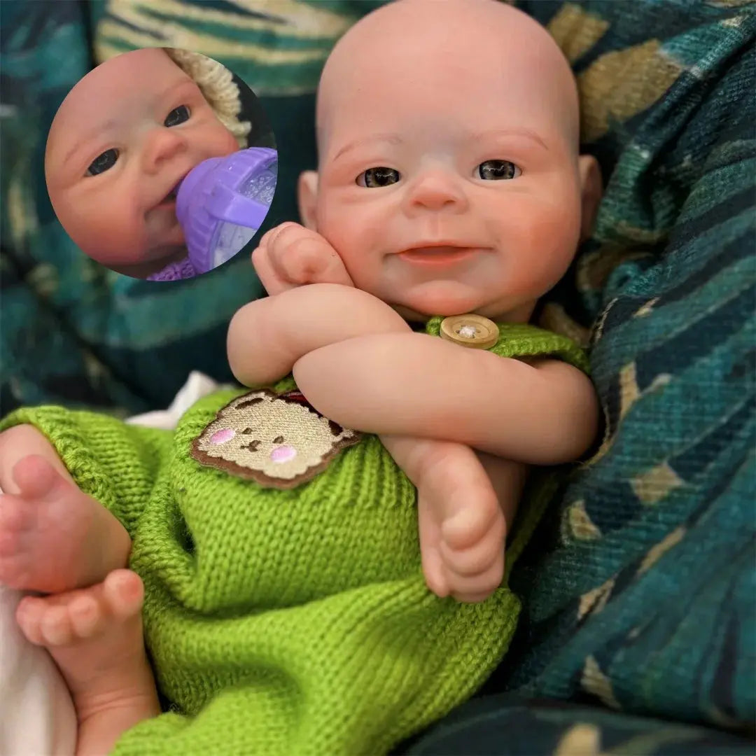 33cm Open Mouth Whole Body Silicone Bebe Reborn Boy and Girl 3D Painted Skin Soft Touch Lifelike Newborn Baby Dolls lifelikesiliconereborns.com