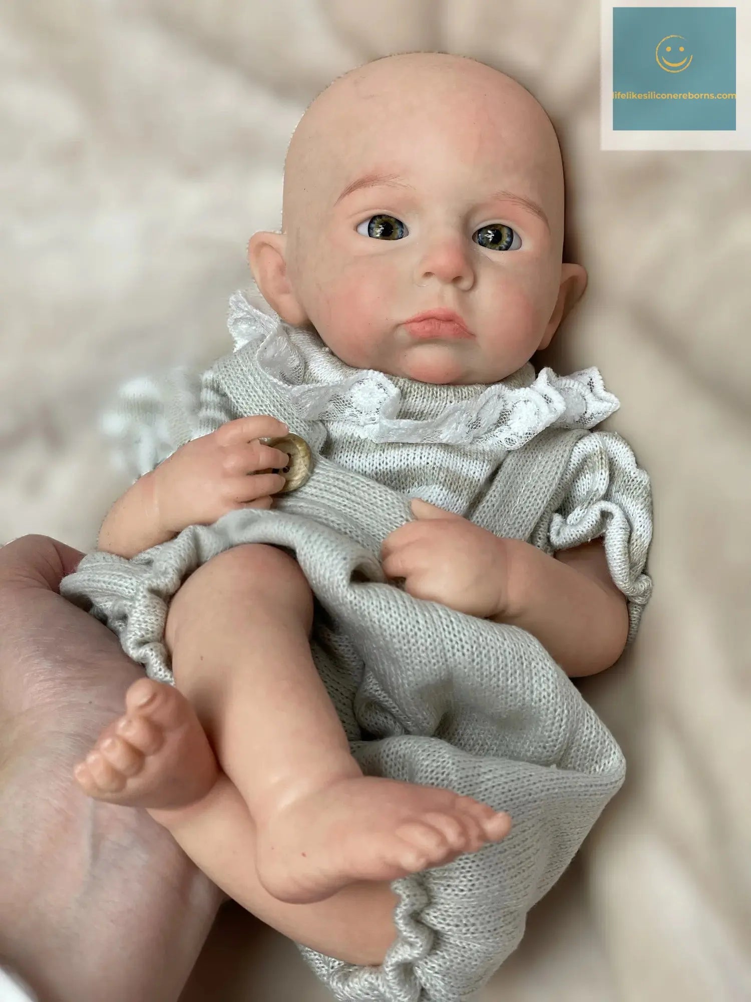 33cm Painted Cameron Solid Silicone Bebe Reborn Girl With Outfits Washable Lifelike Reborn Baby Girl Handmade Newborn Dolls Gift lifelikesiliconereborns.com