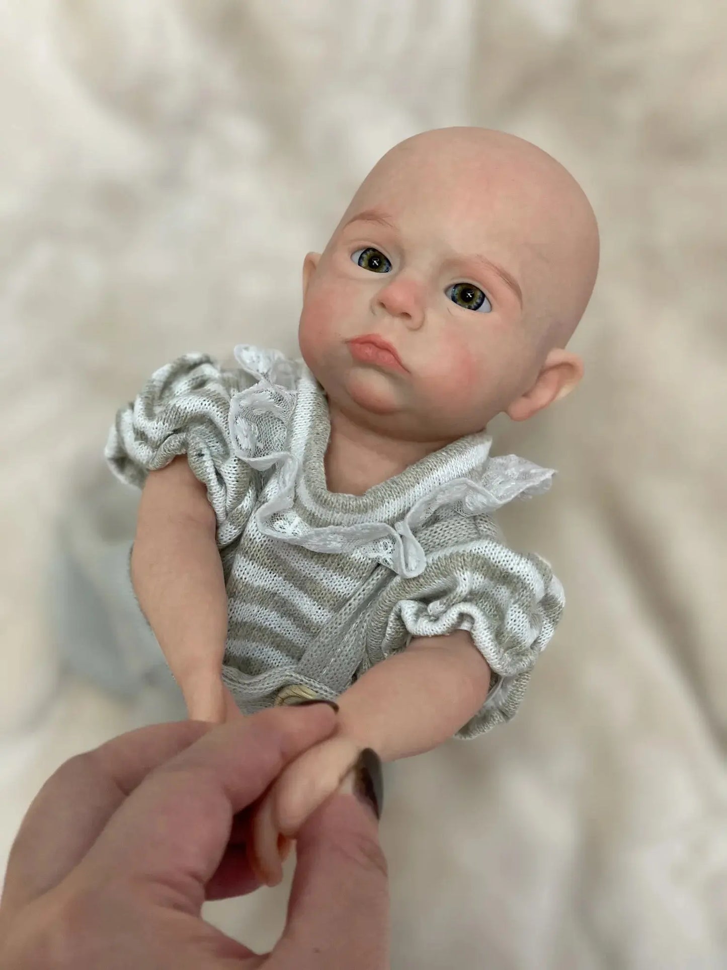 33cm Painted Cameron Solid Silicone Bebe Reborn Girl With Outfits Washable Lifelike Reborn Baby Girl Handmade Newborn Dolls Gift lifelikesiliconereborns.com
