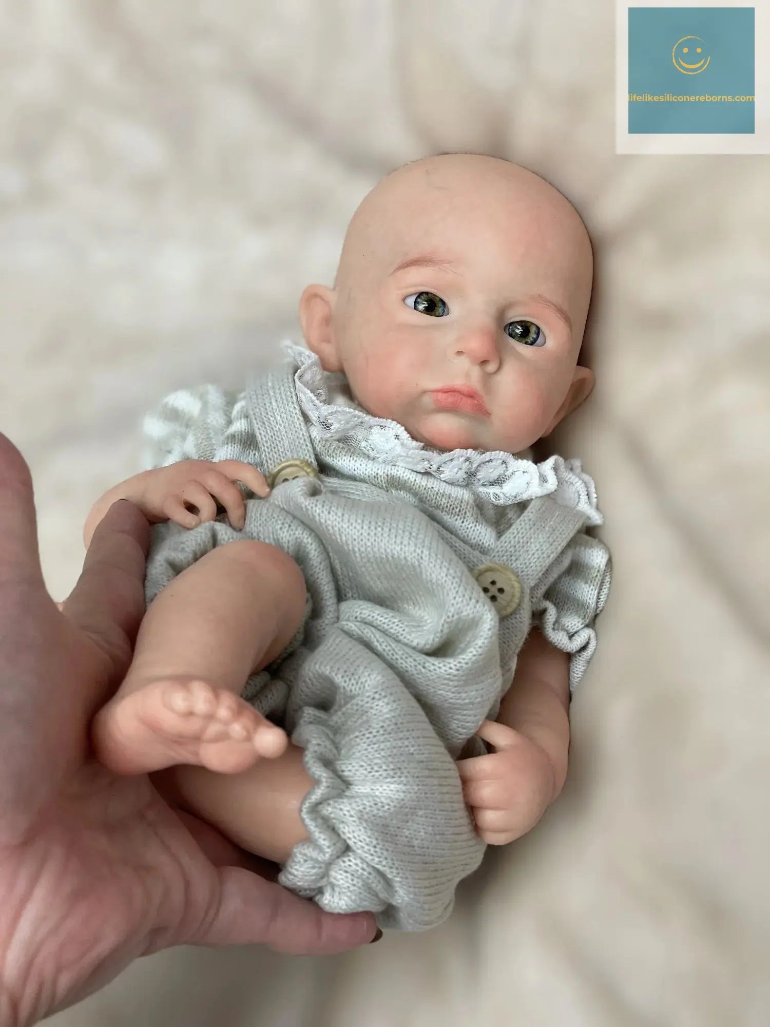 33cm Painted Cameron Solid Silicone Bebe Reborn Girl With Outfits Washable Lifelike Reborn Baby Girl Handmade Newborn Dolls Gift lifelikesiliconereborns.com