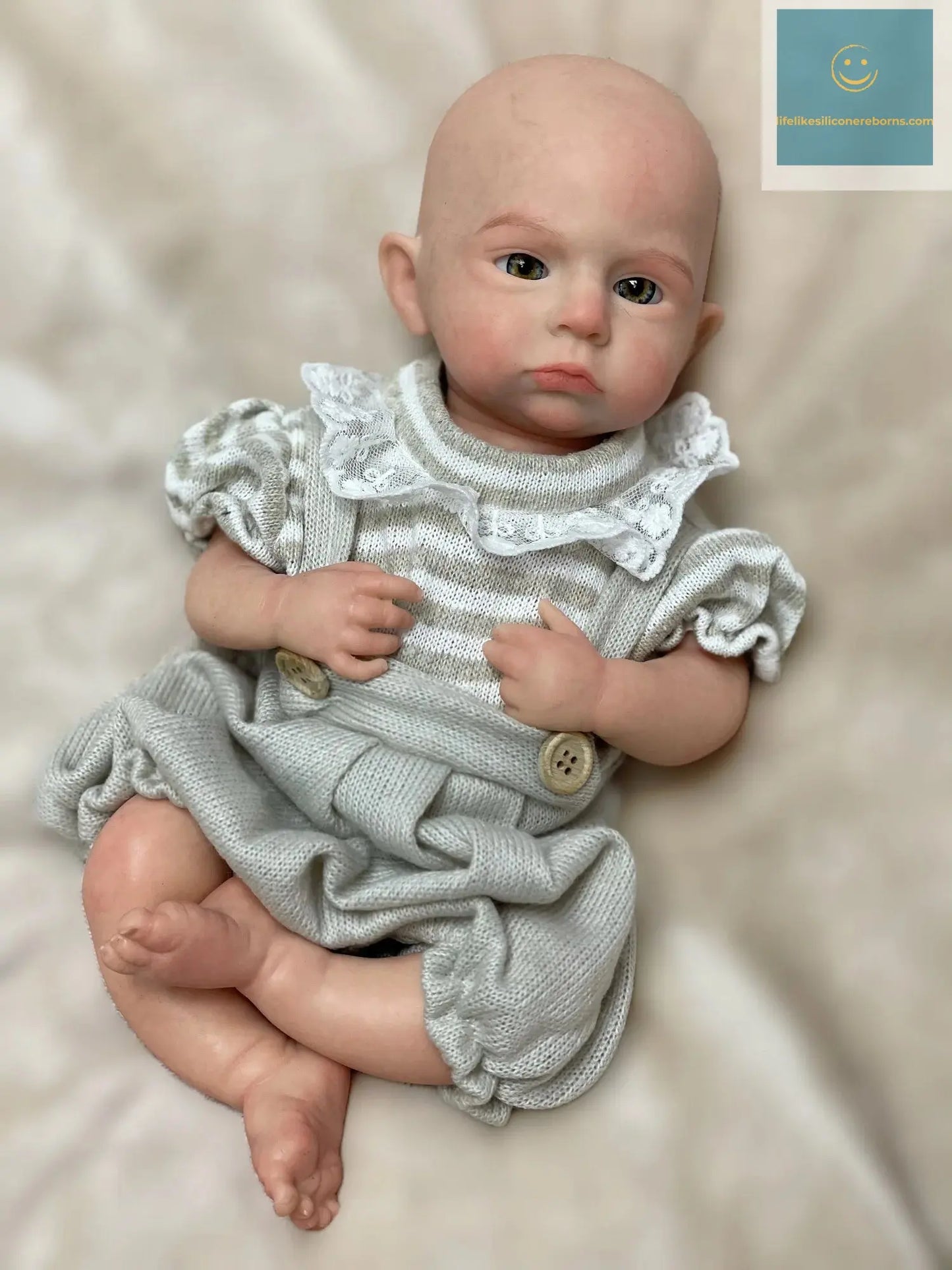 33cm Painted Cameron Solid Silicone Bebe Reborn Girl With Outfits Washable Lifelike Reborn Baby Girl Handmade Newborn Dolls Gift lifelikesiliconereborns.com