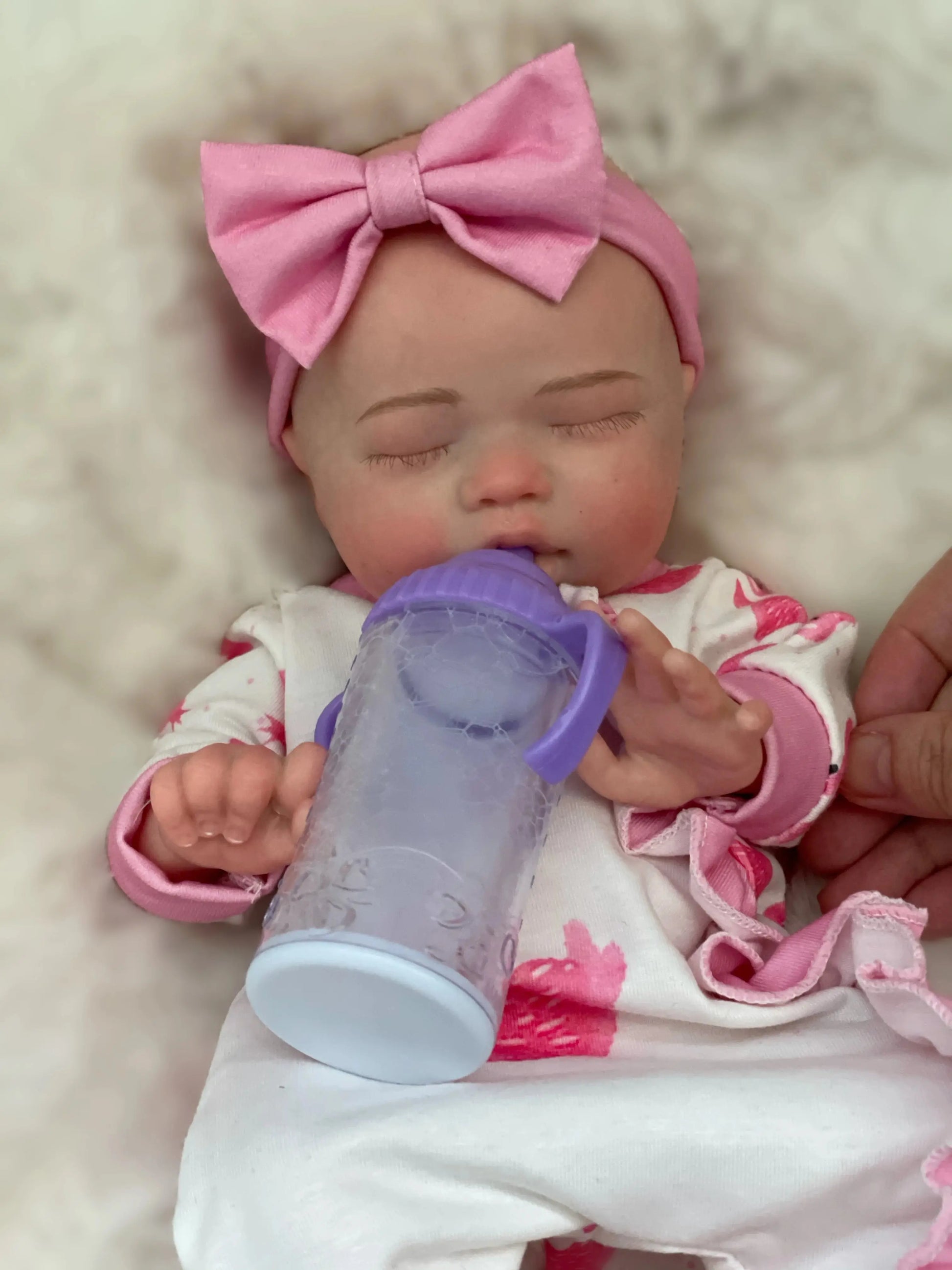 35cm Close Eyes Solid Silicone Bebe Reborn Girl Can Drink and Pee Newborn Baby Girl Waterproof Lifelike Muñeca Reborn Doll lifelikesiliconereborns.com