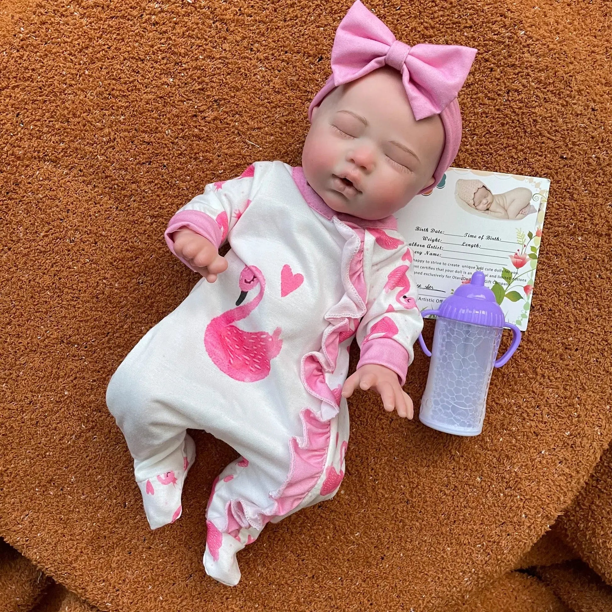 35cm Close Eyes Solid Silicone Bebe Reborn Girl Can Drink and Pee Newborn Baby Girl Waterproof Lifelike Muñeca Reborn Doll lifelikesiliconereborns.com