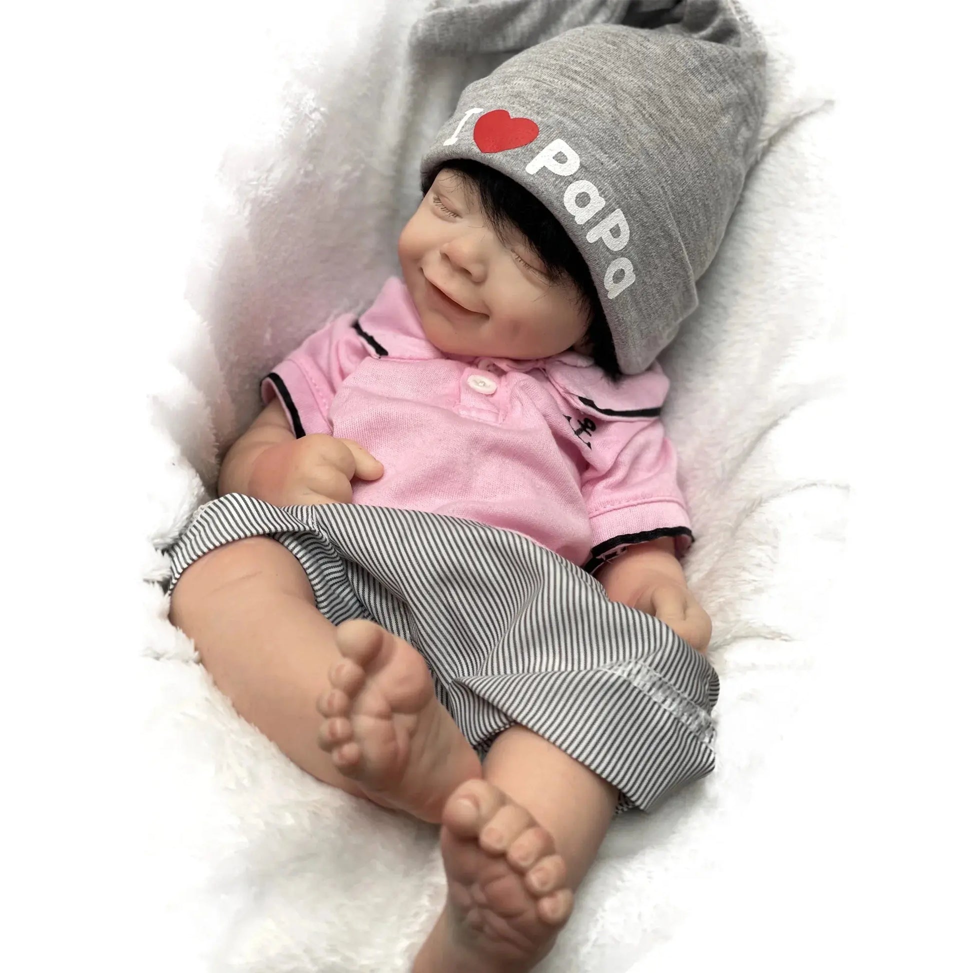 42cm April Whole Body Solid Silicone Bebe Reborn Boy With Rooted Hair Lifelike Reborn Doll Boneca Reborn Corpo De Silicone Doll lifelikesiliconereborns.com