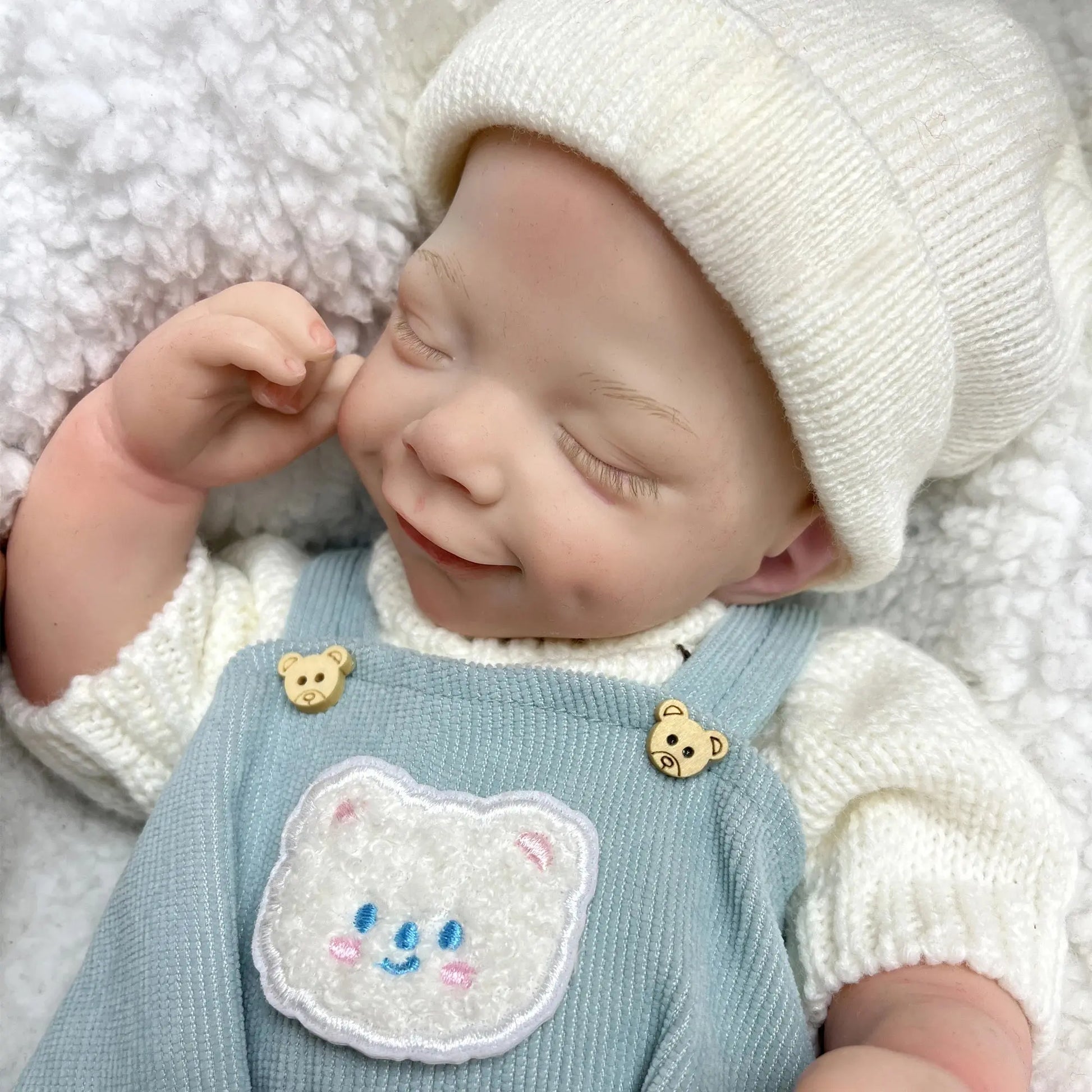 42cm April Whole Body Solid Silicone Bebe Reborn Boy With Rooted Hair Lifelike Reborn Doll Boneca Reborn Corpo De Silicone Doll lifelikesiliconereborns.com