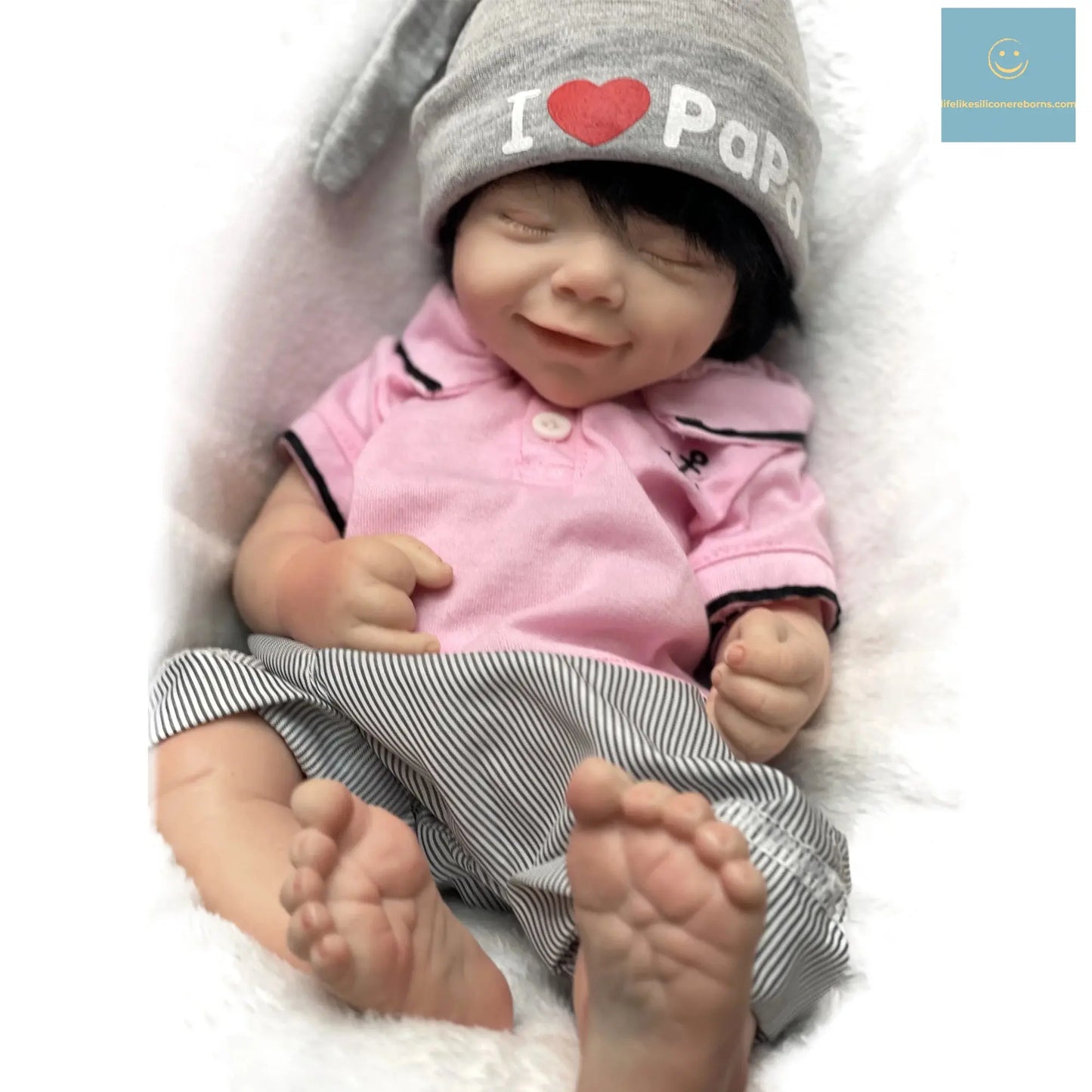 42cm April Whole Body Solid Silicone Bebe Reborn Boy With Rooted Hair Lifelike Reborn Doll Boneca Reborn Corpo De Silicone Doll lifelikesiliconereborns.com