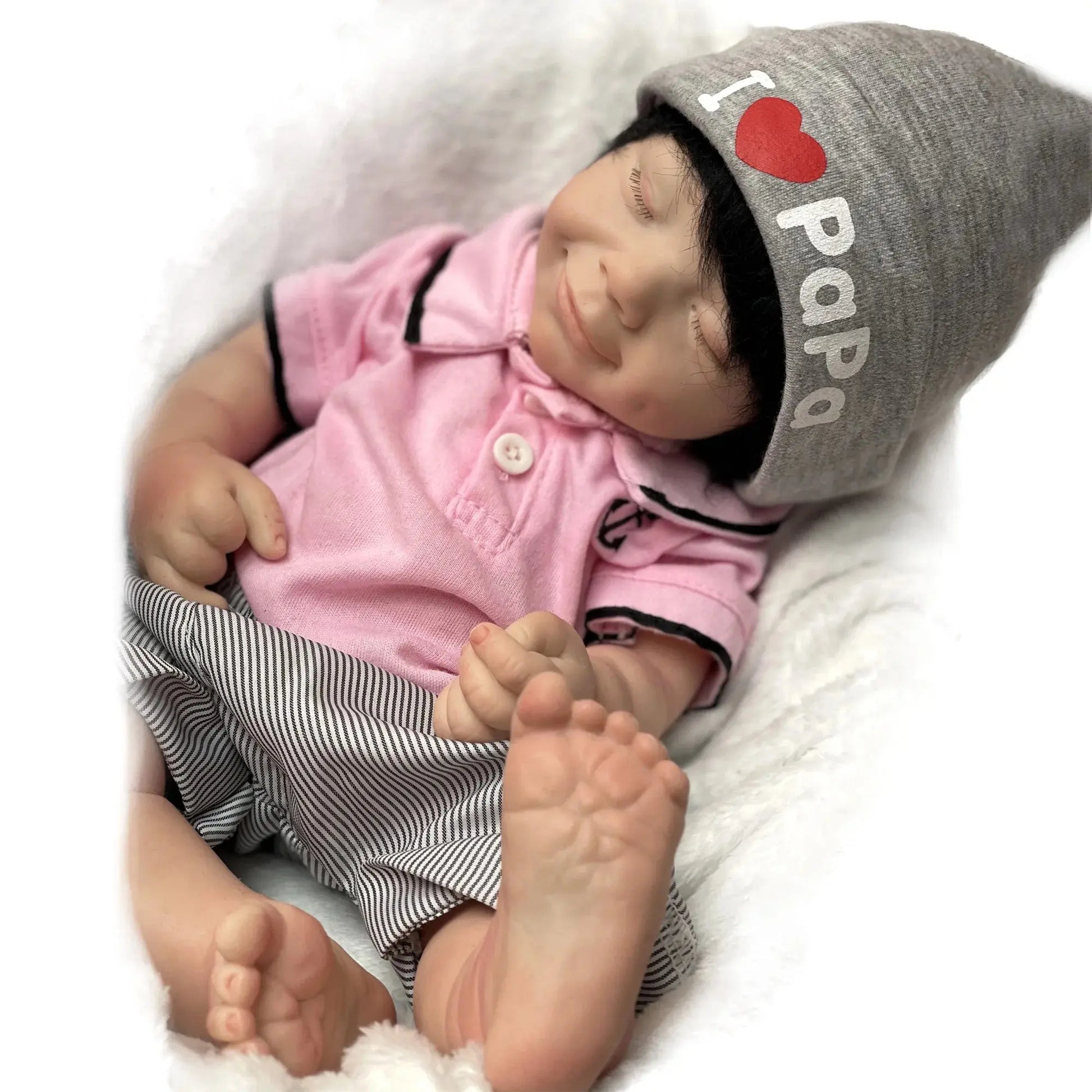 42cm April Whole Body Solid Silicone Bebe Reborn Boy With Rooted Hair Lifelike Reborn Doll Boneca Reborn Corpo De Silicone Doll lifelikesiliconereborns.com