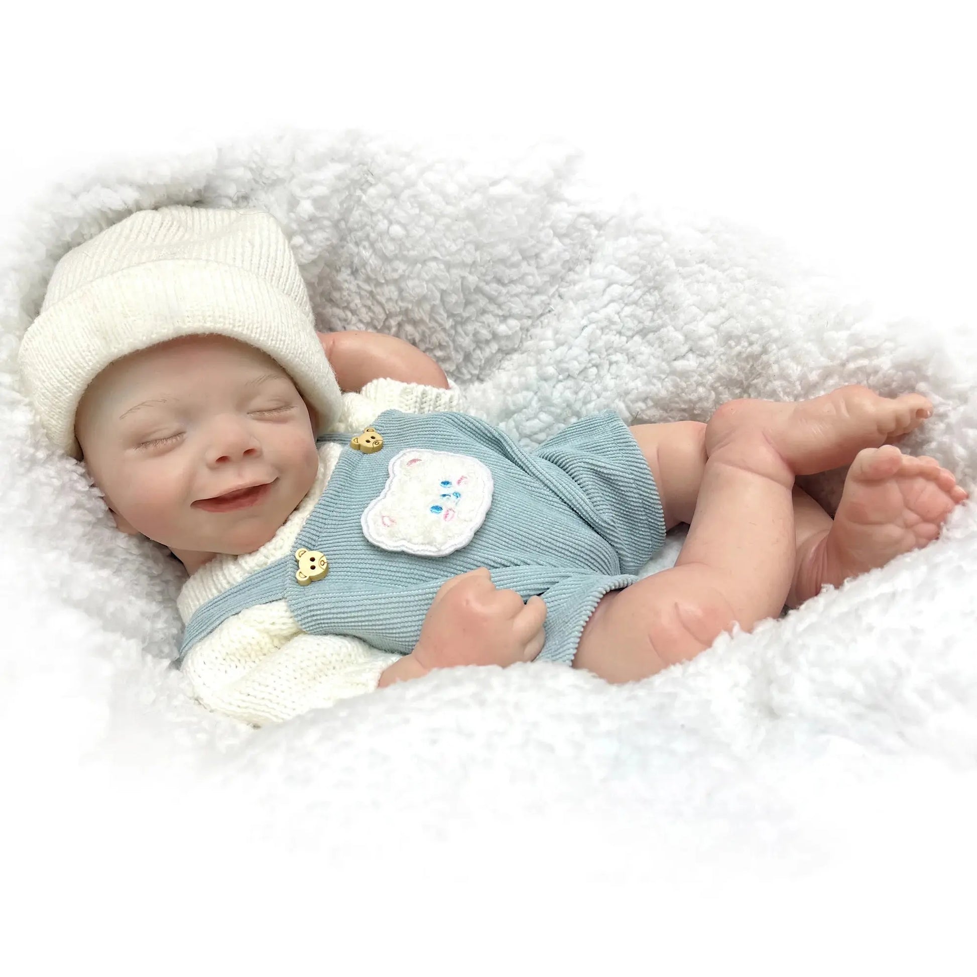 42cm April Whole Body Solid Silicone Bebe Reborn Boy With Rooted Hair Lifelike Reborn Doll Boneca Reborn Corpo De Silicone Doll lifelikesiliconereborns.com