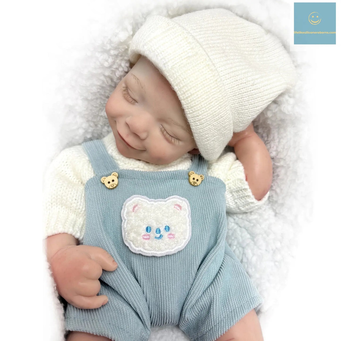 42cm April Whole Body Solid Silicone Bebe Reborn Boy With Rooted Hair Lifelike Reborn Doll Boneca Reborn Corpo De Silicone Doll lifelikesiliconereborns.com