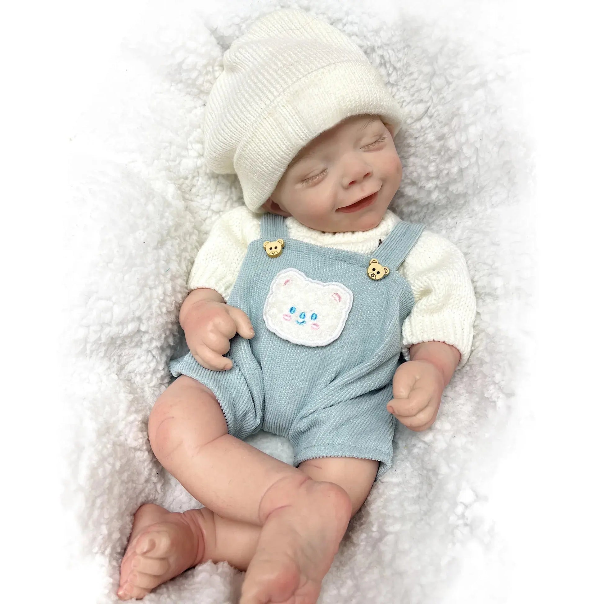42cm April Whole Body Solid Silicone Bebe Reborn Boy With Rooted Hair Lifelike Reborn Doll Boneca Reborn Corpo De Silicone Doll lifelikesiliconereborns.com