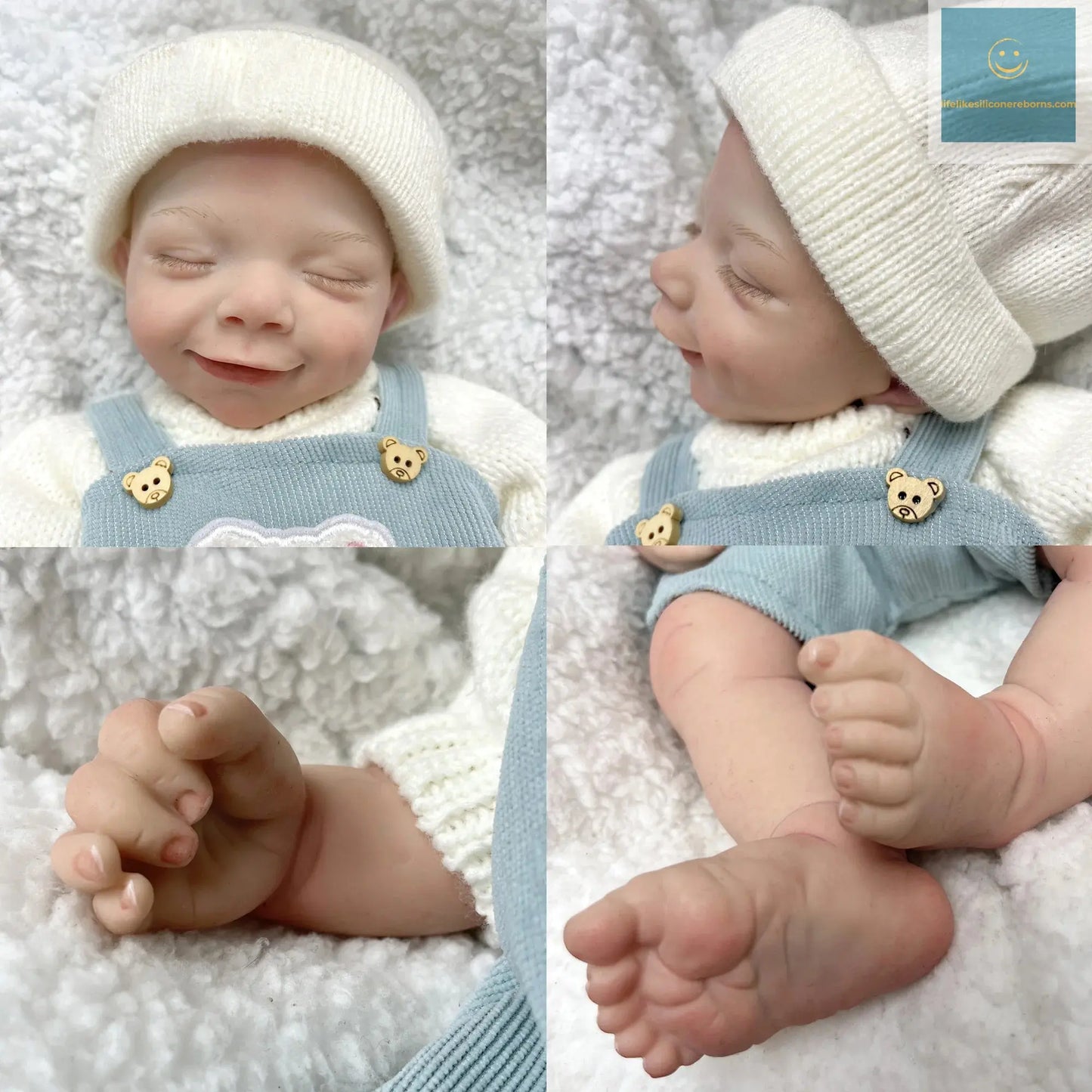42cm April Whole Body Solid Silicone Bebe Reborn Boy With Rooted Hair Lifelike Reborn Doll Boneca Reborn Corpo De Silicone Doll lifelikesiliconereborns.com