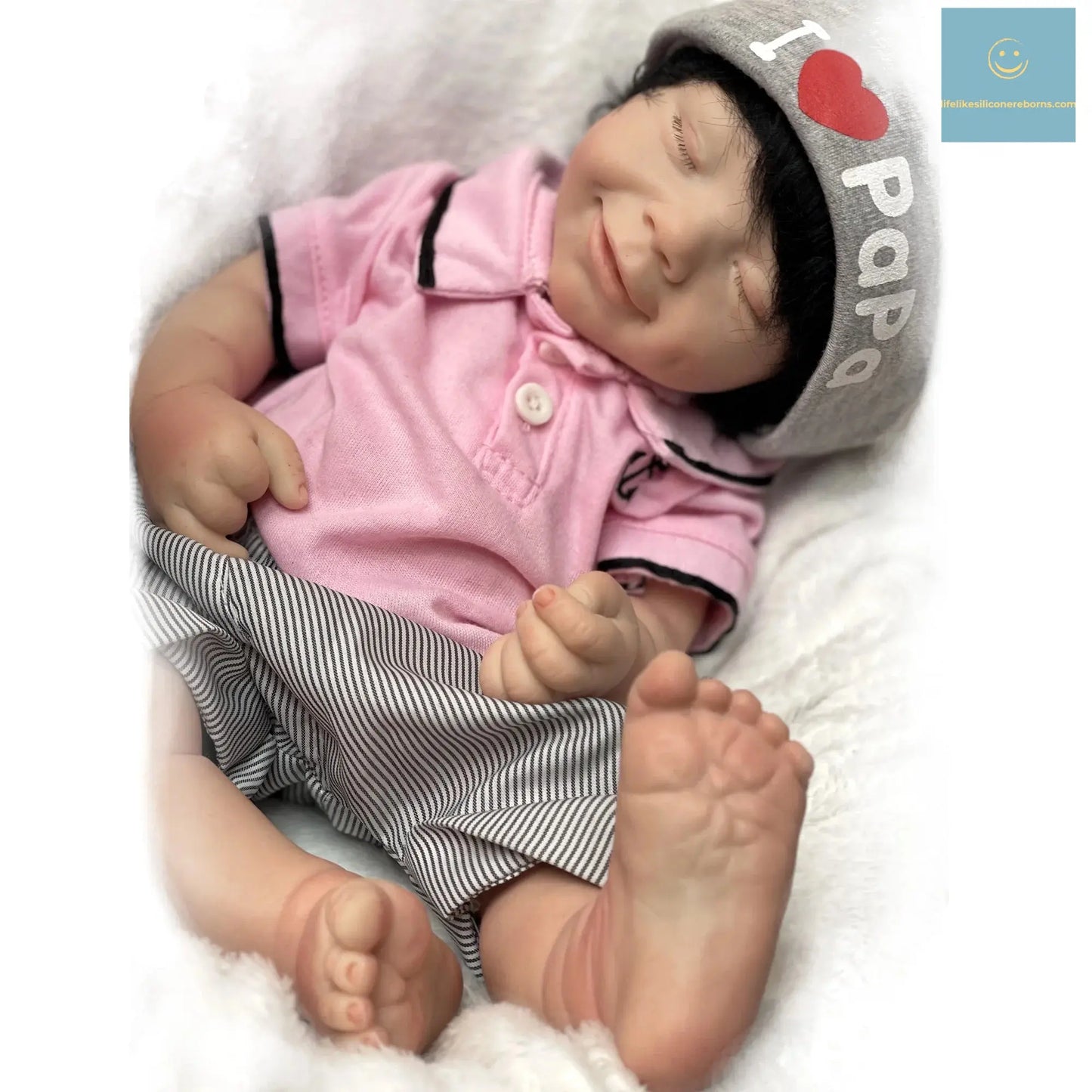42cm April Whole Body Solid Silicone Bebe Reborn Boy With Rooted Hair Lifelike Reborn Doll Boneca Reborn Corpo De Silicone Doll lifelikesiliconereborns.com