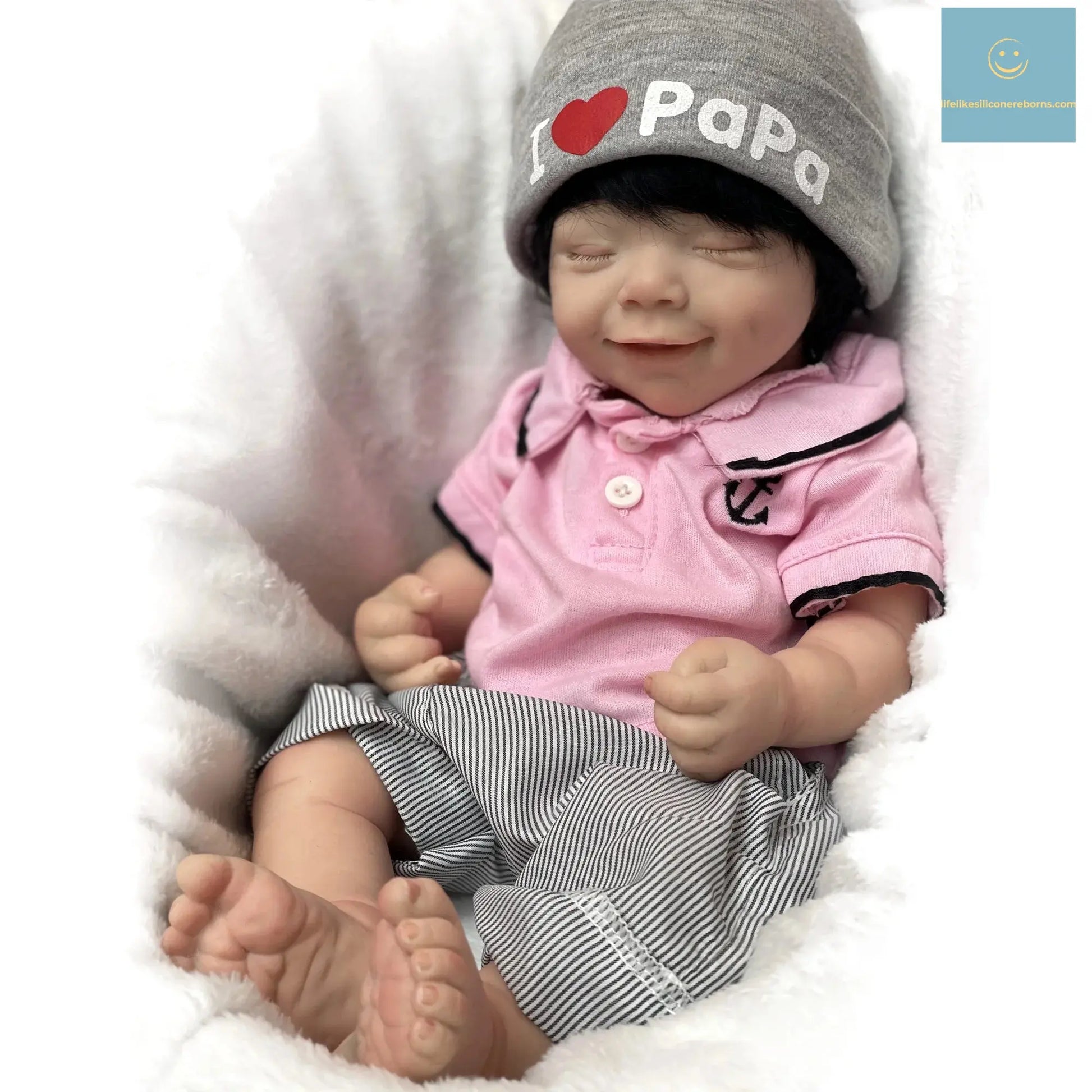 42cm April Whole Body Solid Silicone Bebe Reborn Boy With Rooted Hair Lifelike Reborn Doll Boneca Reborn Corpo De Silicone Doll lifelikesiliconereborns.com