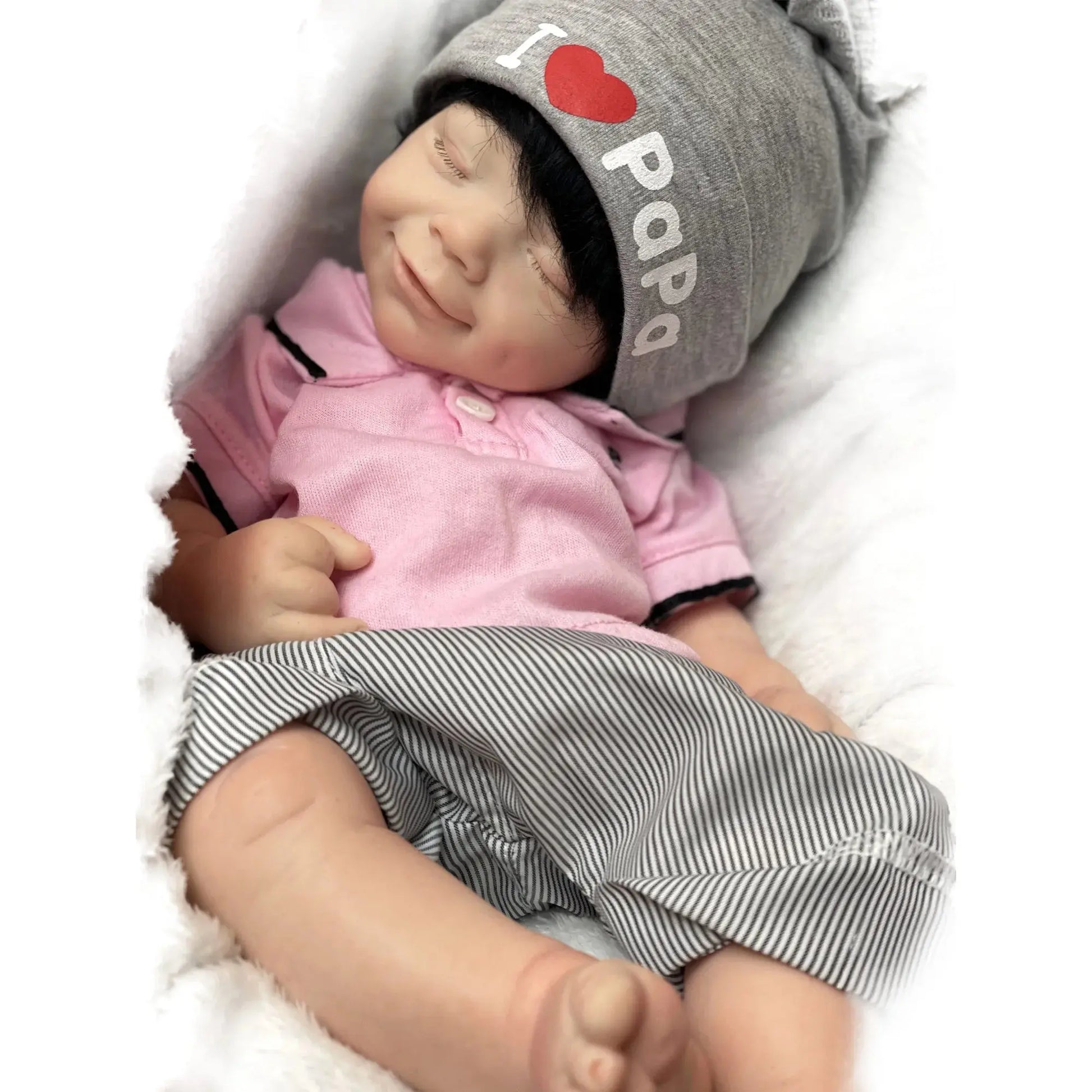 42cm April Whole Body Solid Silicone Bebe Reborn Boy With Rooted Hair Lifelike Reborn Doll Boneca Reborn Corpo De Silicone Doll lifelikesiliconereborns.com