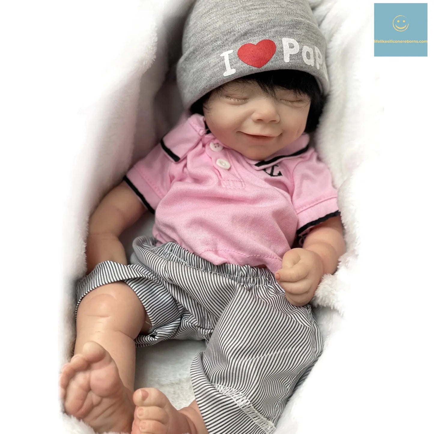 42cm April Whole Body Solid Silicone Bebe Reborn Boy With Rooted Hair Lifelike Reborn Doll Boneca Reborn Corpo De Silicone Doll lifelikesiliconereborns.com