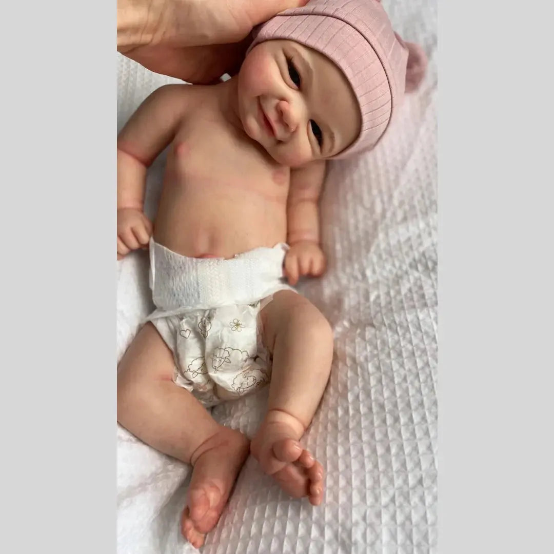 43-45cm Can Open Mouth Vivienne Washable Soft Silicone Bebe Reborn Girl Doll With Painted Skin Lifelike Newborn Girl Doll lifelikesiliconereborns.com
