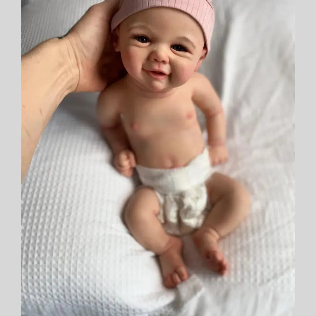 43-45cm Can Open Mouth Vivienne Washable Soft Silicone Bebe Reborn Girl Doll With Painted Skin Lifelike Newborn Girl Doll lifelikesiliconereborns.com