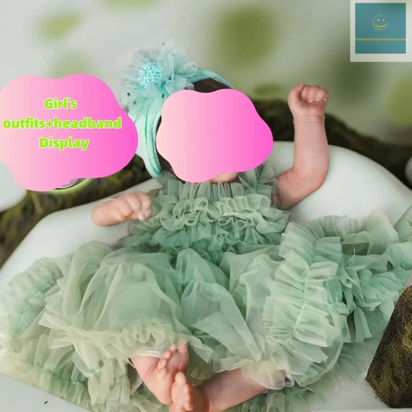 43-45cm Can Open Mouth Vivienne Washable Soft Silicone Bebe Reborn Girl Doll With Painted Skin Lifelike Newborn Girl Doll lifelikesiliconereborns.com