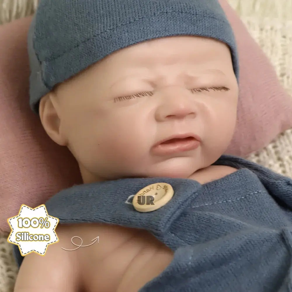 45 cm 100% Platinum Solid Silicone Reborn Baby Boy Soft Touch Handmade Washable Newborn Doll For Children Birthday Gifts lifelikesiliconereborns.com