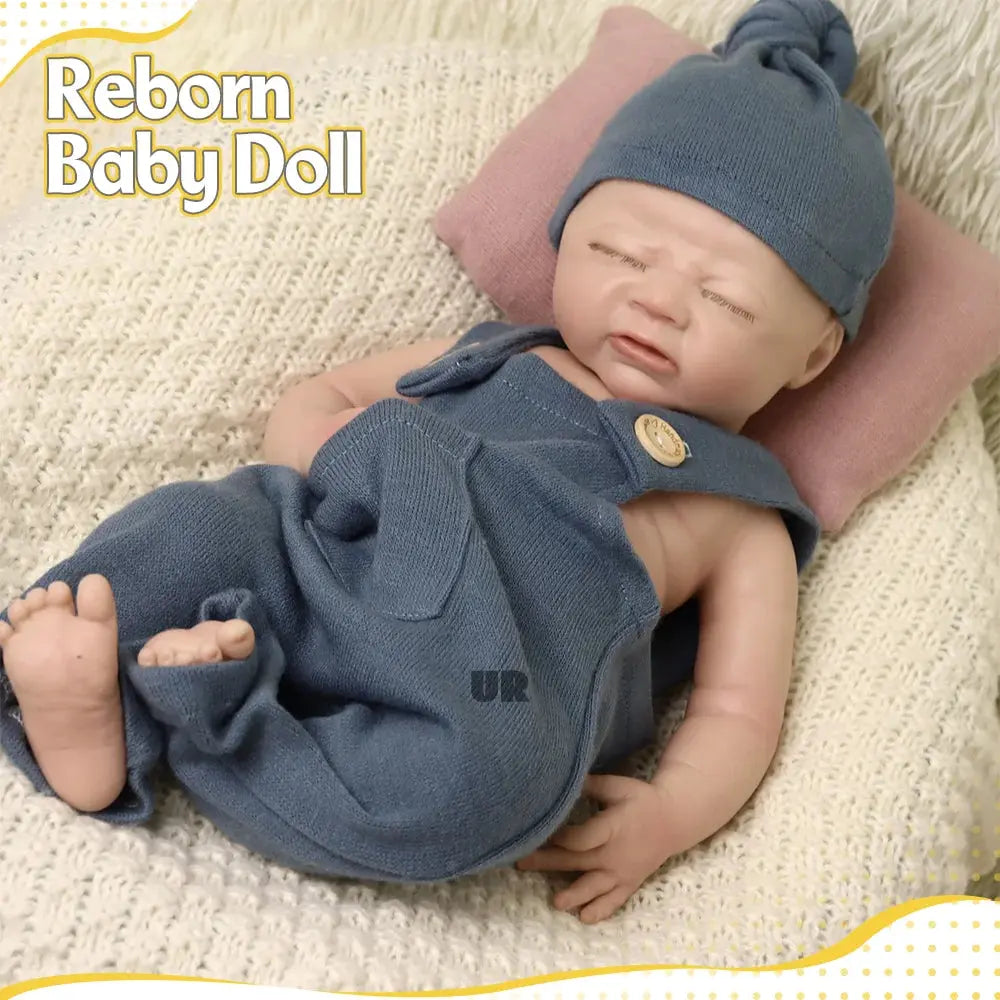 45 cm 100% Platinum Solid Silicone Reborn Baby Boy Soft Touch Handmade Washable Newborn Doll For Children Birthday Gifts lifelikesiliconereborns.com