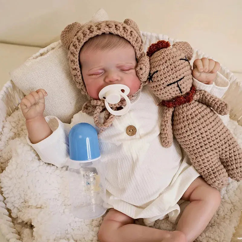 45CM Newborn Baby Reborn Dolls Multiple Layers Painting with Visible Veins Soft Body Lifelike Baby Doll poupée bébé muñecas lifelikesiliconereborns.com