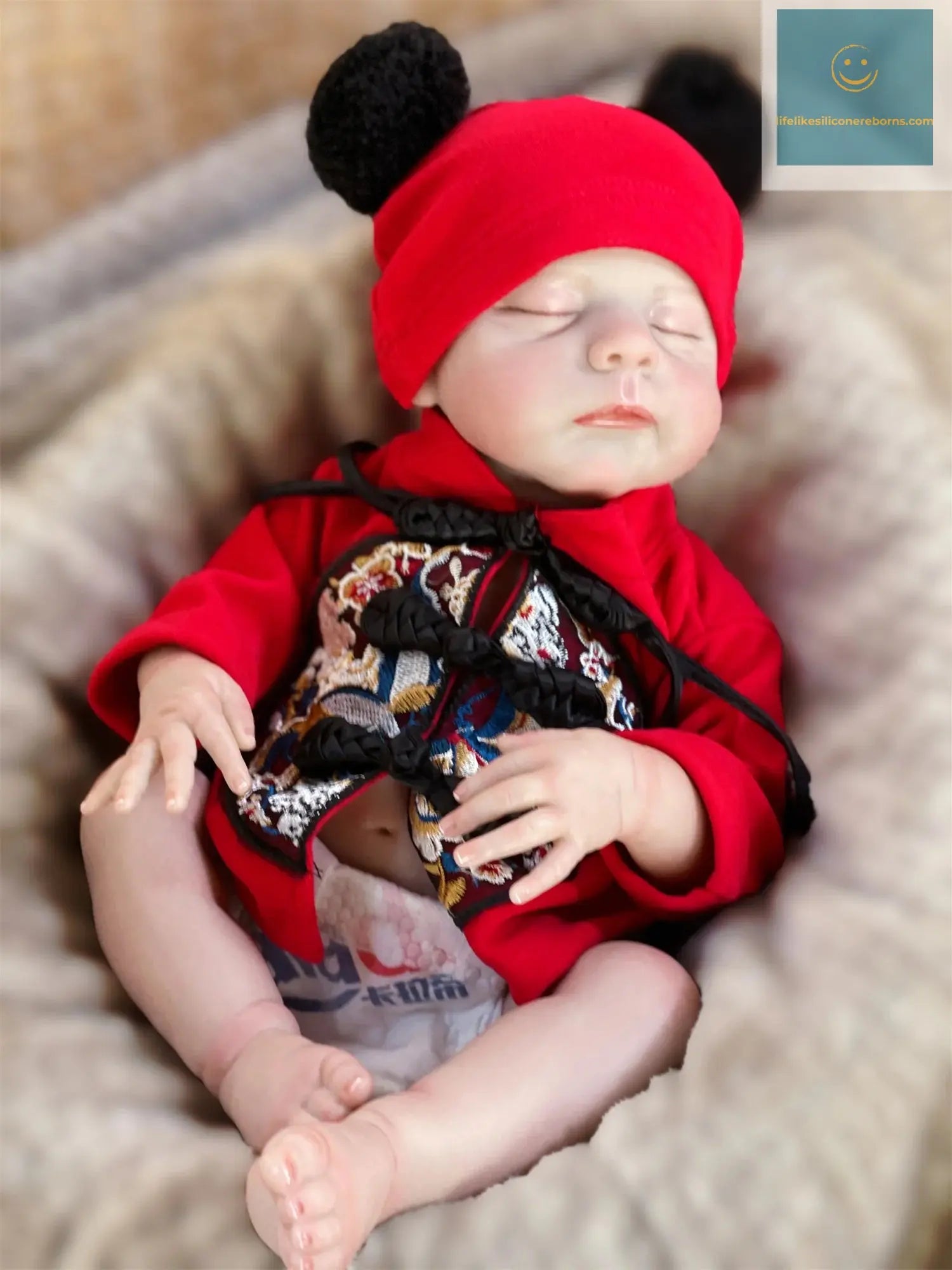 47cm Washable Eric Bebe Reborn Girl With Painted Hair Whole Body Soft Vinyl 3D Paint Skin Handmade Lifelike Real Reborn Doll lifelikesiliconereborns.com