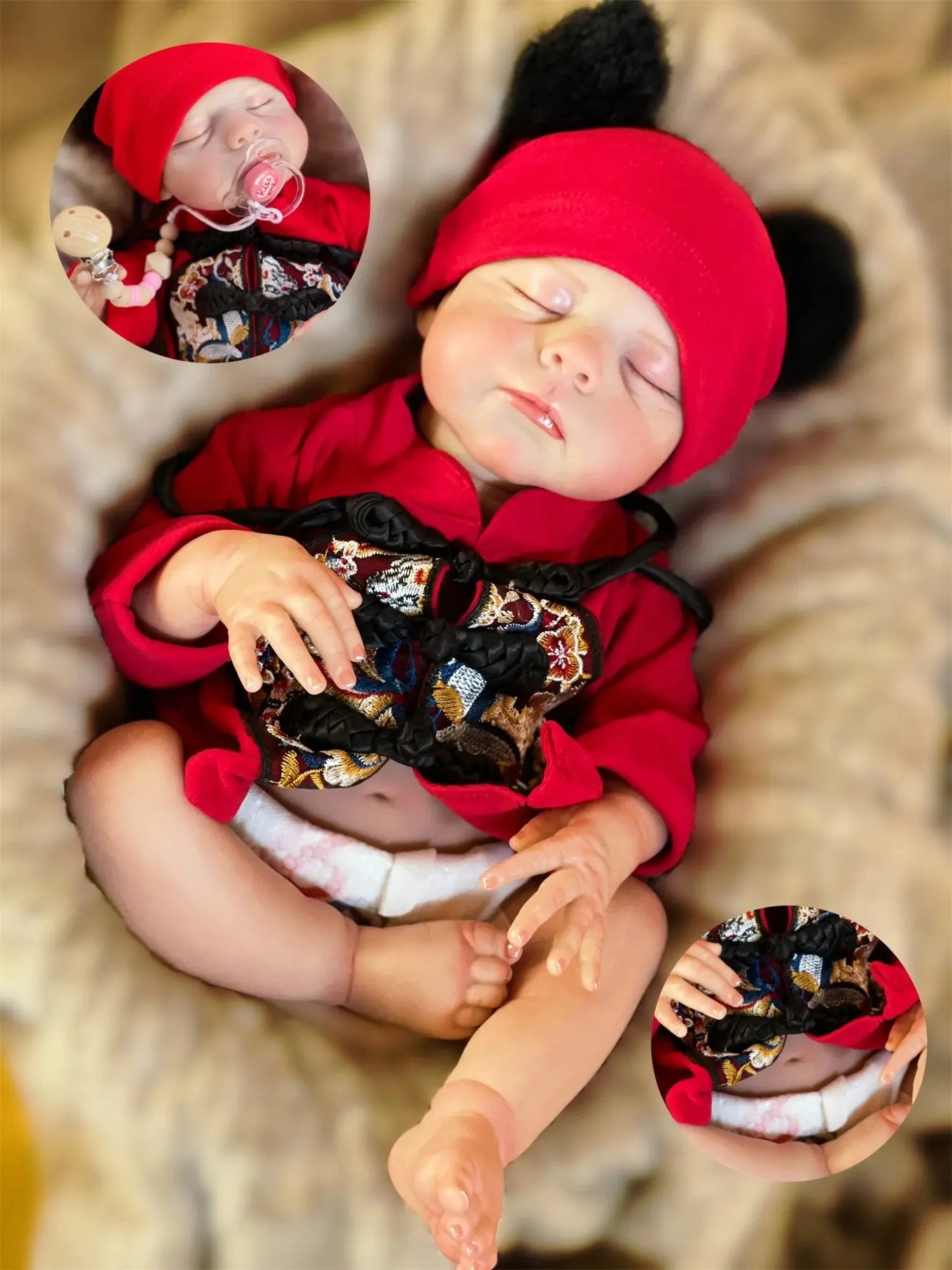 47cm Washable Eric Bebe Reborn Girl With Painted Hair Whole Body Soft Vinyl 3D Paint Skin Handmade Lifelike Real Reborn Doll lifelikesiliconereborns.com
