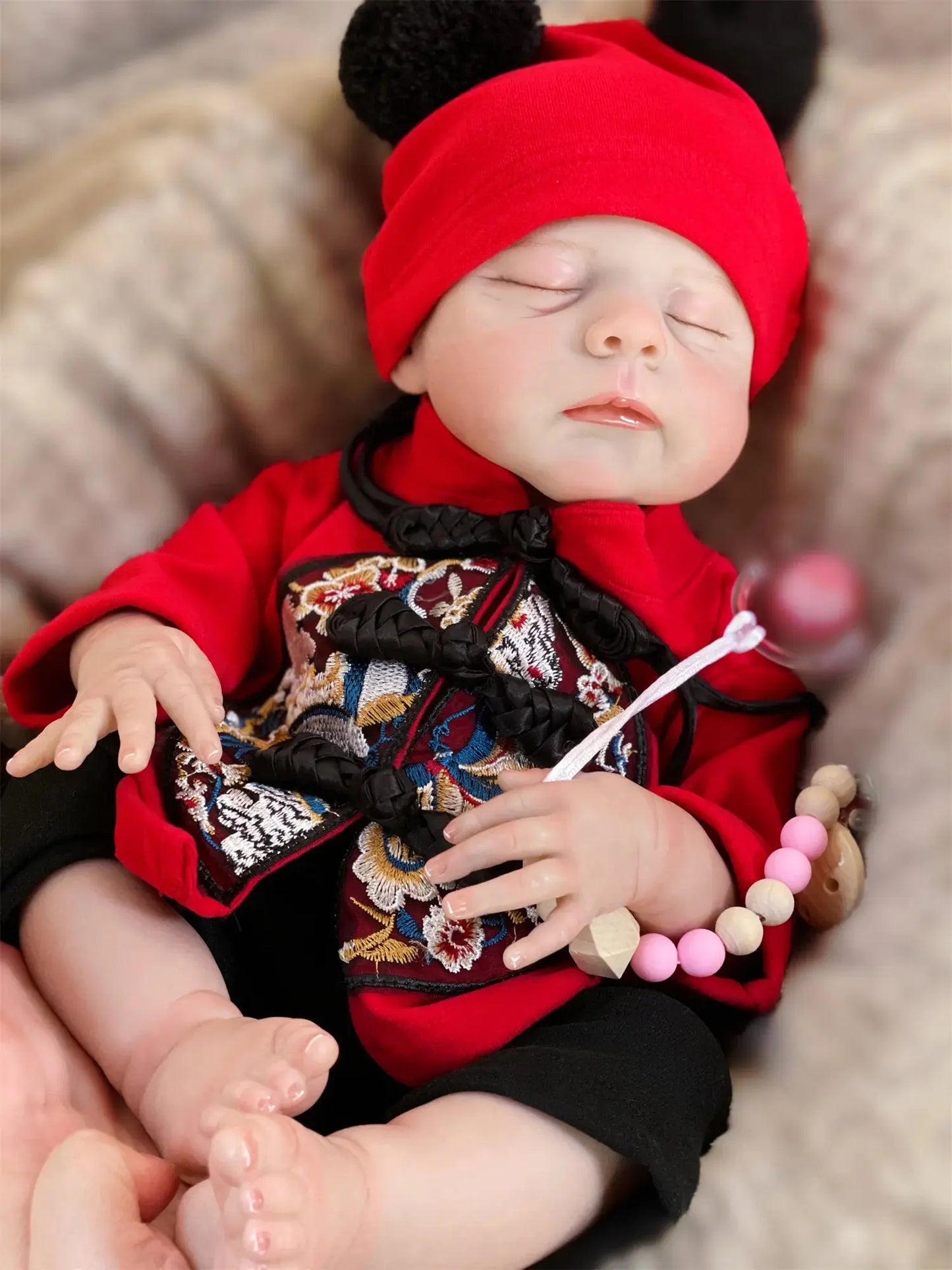 47cm Washable Eric Bebe Reborn Girl With Painted Hair Whole Body Soft Vinyl 3D Paint Skin Handmade Lifelike Real Reborn Doll lifelikesiliconereborns.com