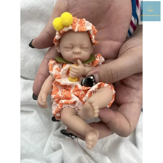 5.5 Inch Realistic Reborn Baby Doll Girl-Lifelike Sleeping Closed Eyes Miniature Babies Doll with Accessory Set Collectible Toy lifelikesiliconereborns.com
