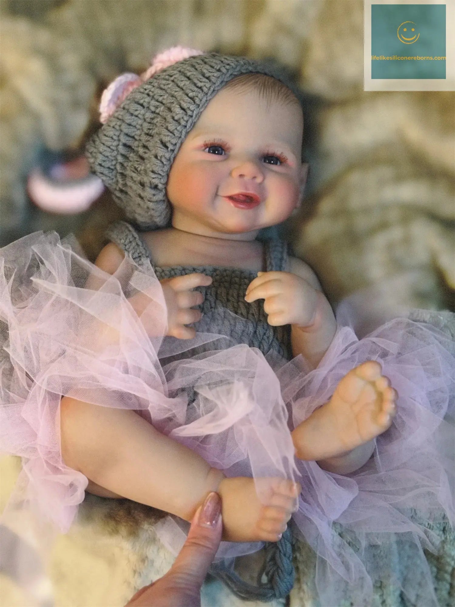50cm Cuddly Vivienne Bebe Reborn Girl With Painted Hair Full Body Soft Vinyl Doll Washable Lifelike Real Reborn Baby Doll lifelikesiliconereborns.com