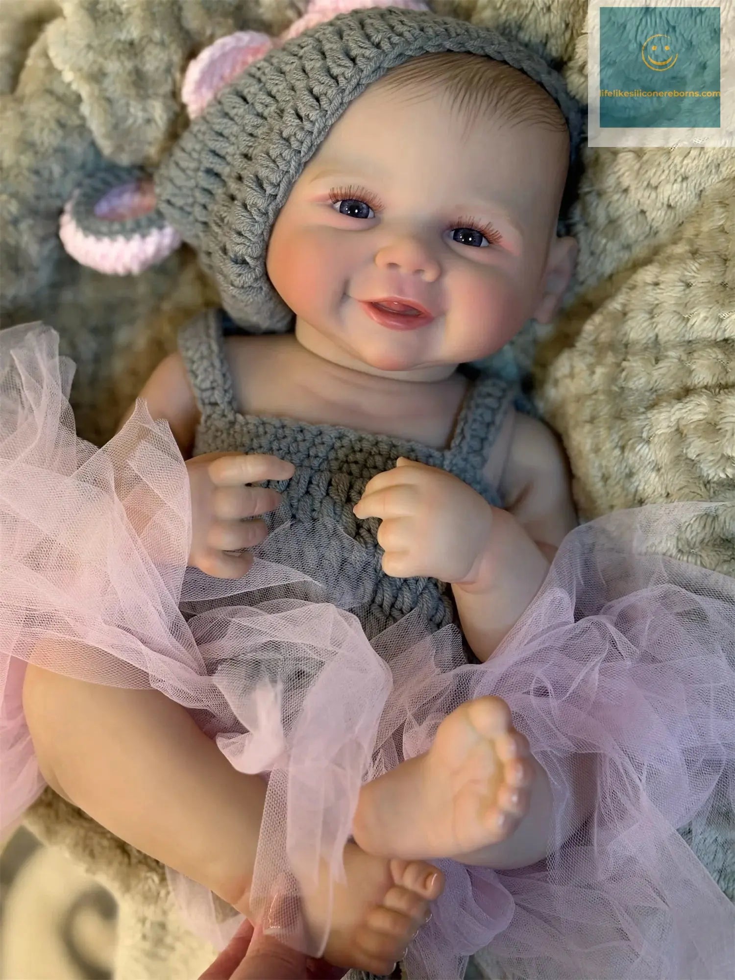 50cm Cuddly Vivienne Bebe Reborn Girl With Painted Hair Full Body Soft Vinyl Doll Washable Lifelike Real Reborn Baby Doll lifelikesiliconereborns.com
