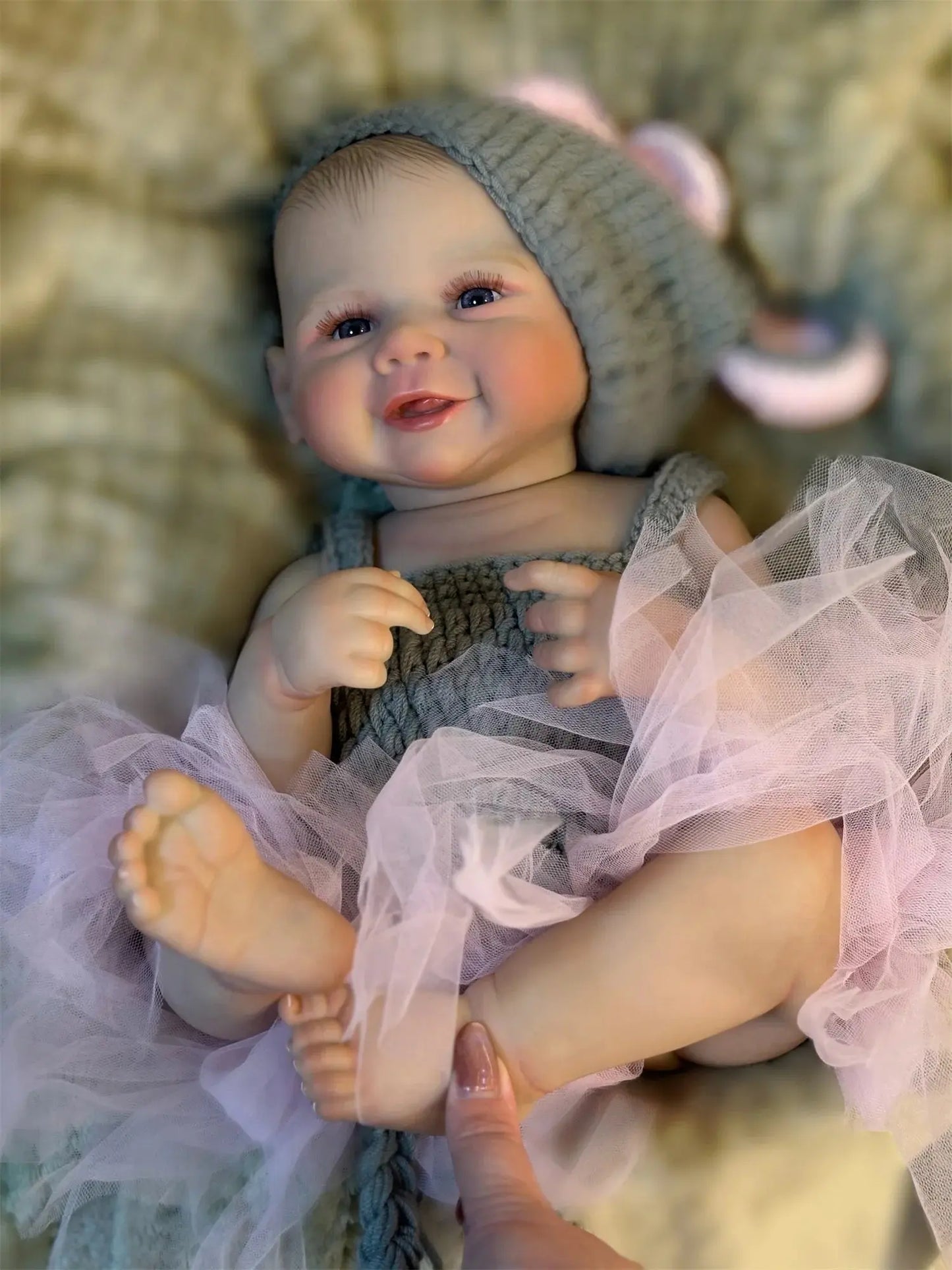 50cm Cuddly Vivienne Bebe Reborn Girl With Painted Hair Full Body Soft Vinyl Doll Washable Lifelike Real Reborn Baby Doll lifelikesiliconereborns.com