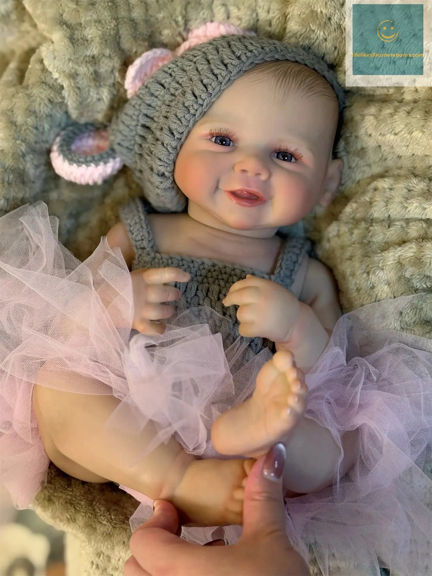 50cm Cuddly Vivienne Bebe Reborn Girl With Painted Hair Full Body Soft Vinyl Doll Washable Lifelike Real Reborn Baby Doll lifelikesiliconereborns.com