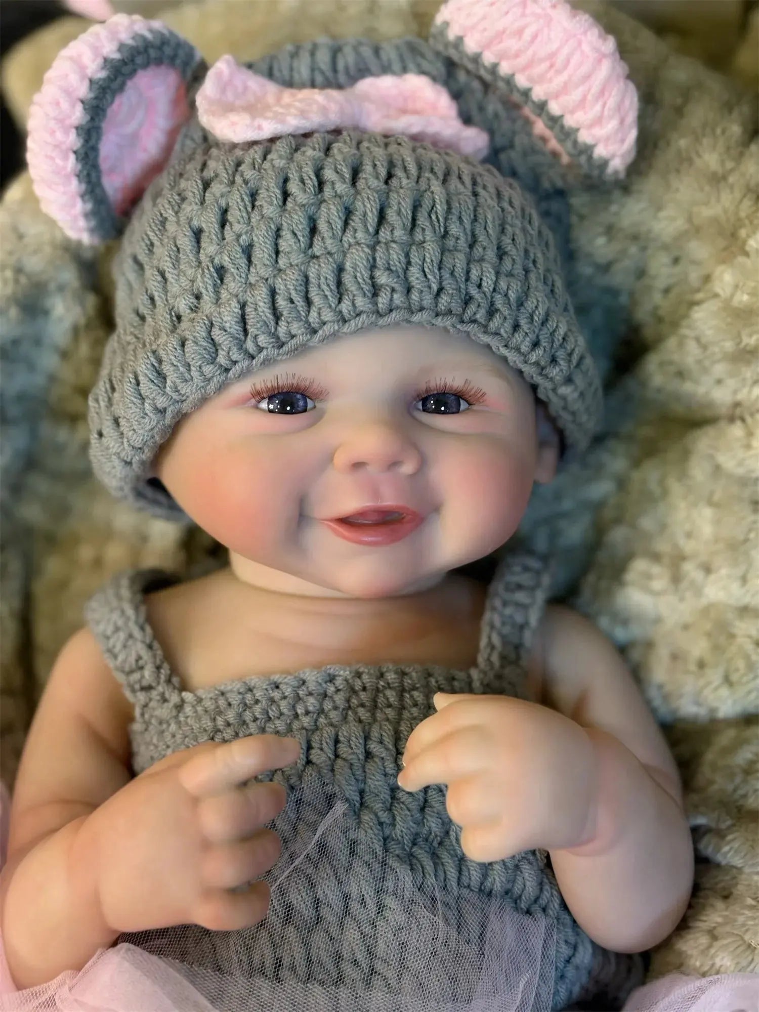 50cm Cuddly Vivienne Bebe Reborn Girl With Painted Hair Full Body Soft Vinyl Doll Washable Lifelike Real Reborn Baby Doll lifelikesiliconereborns.com