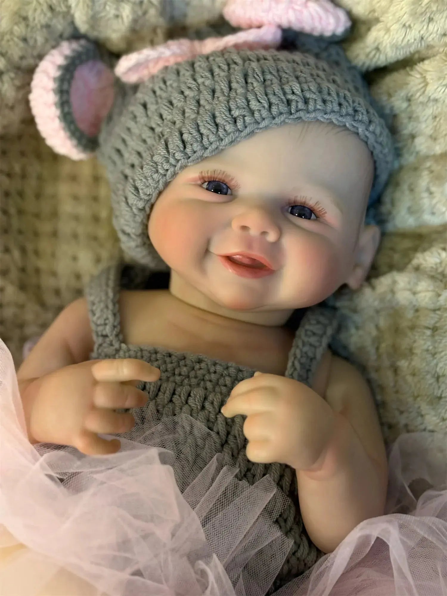 50cm Cuddly Vivienne Bebe Reborn Girl With Painted Hair Full Body Soft Vinyl Doll Washable Lifelike Real Reborn Baby Doll lifelikesiliconereborns.com