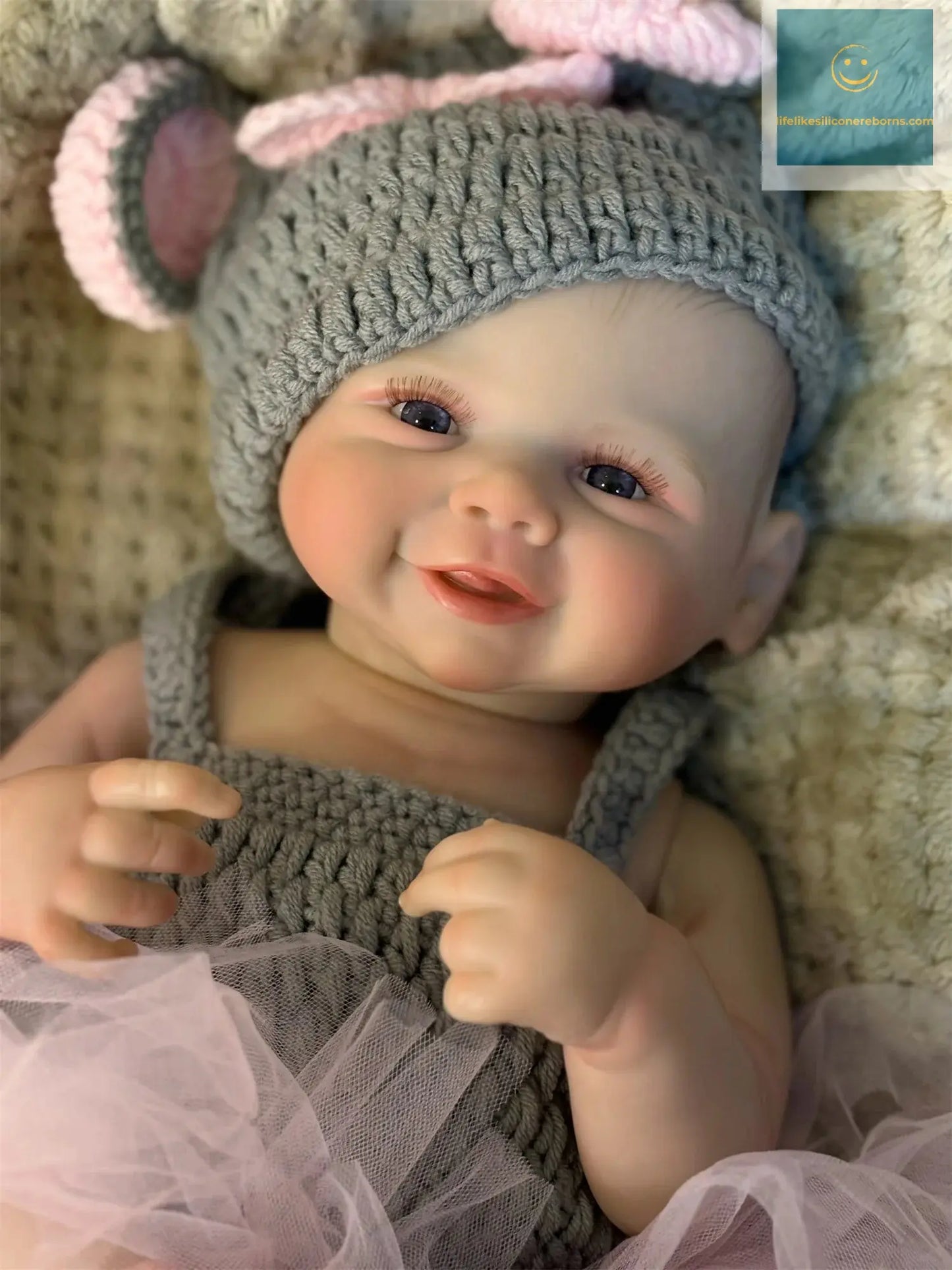 50cm Cuddly Vivienne Bebe Reborn Girl With Painted Hair Full Body Soft Vinyl Doll Washable Lifelike Real Reborn Baby Doll lifelikesiliconereborns.com