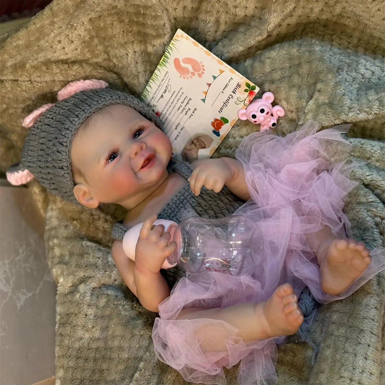 50cm Cuddly Vivienne Bebe Reborn Girl With Painted Hair Full Body Soft Vinyl Doll Washable Lifelike Real Reborn Baby Doll lifelikesiliconereborns.com