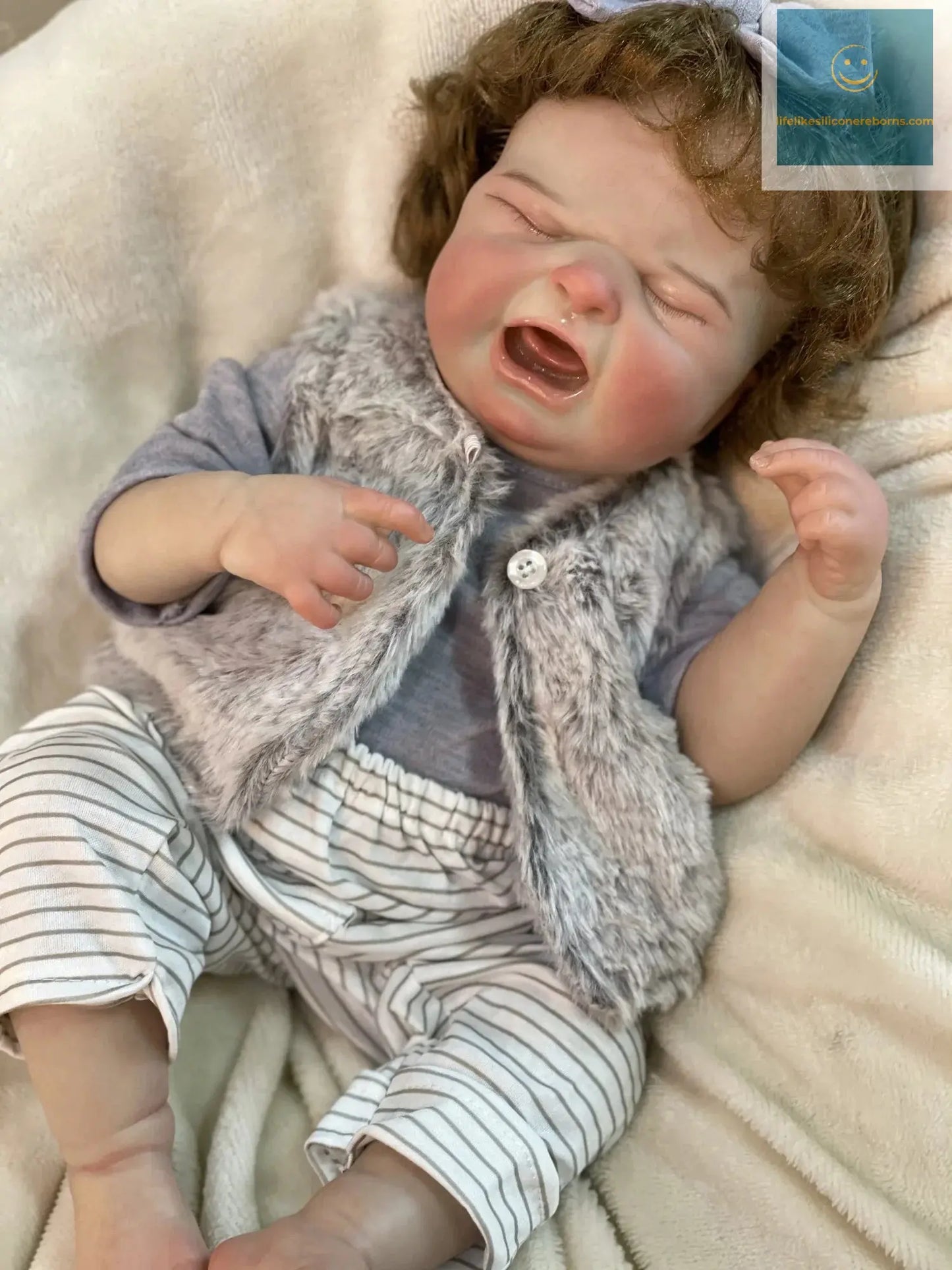 50cm Maria Bebe Reborn Girl Cuddly Full Body Silicone Vinyl Reborn Dolls With Rooted Hair 3D Paint Skin Newborn Doll lifelikesiliconereborns.com